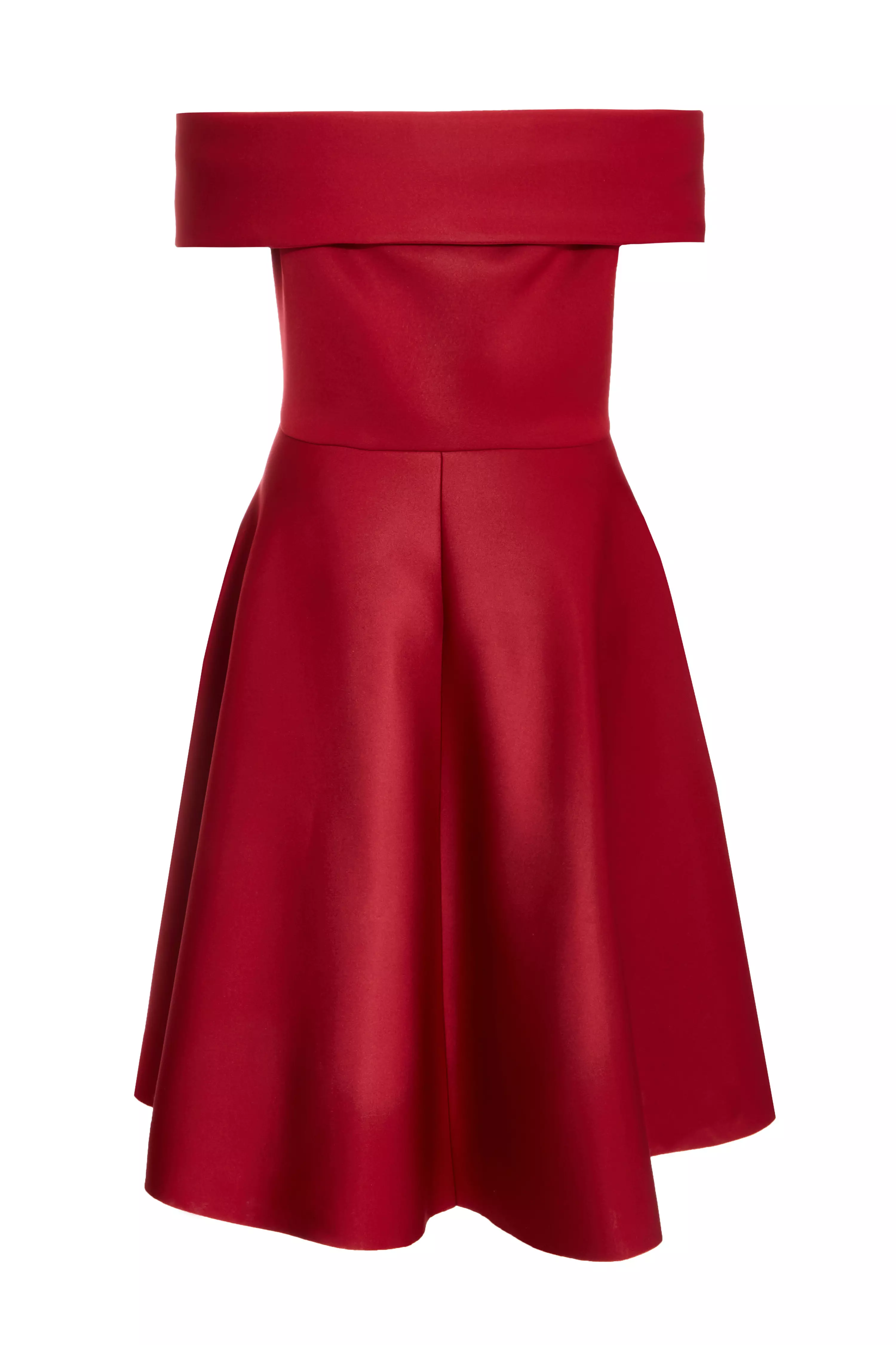 Curve Dark Red Skater Midi Dress