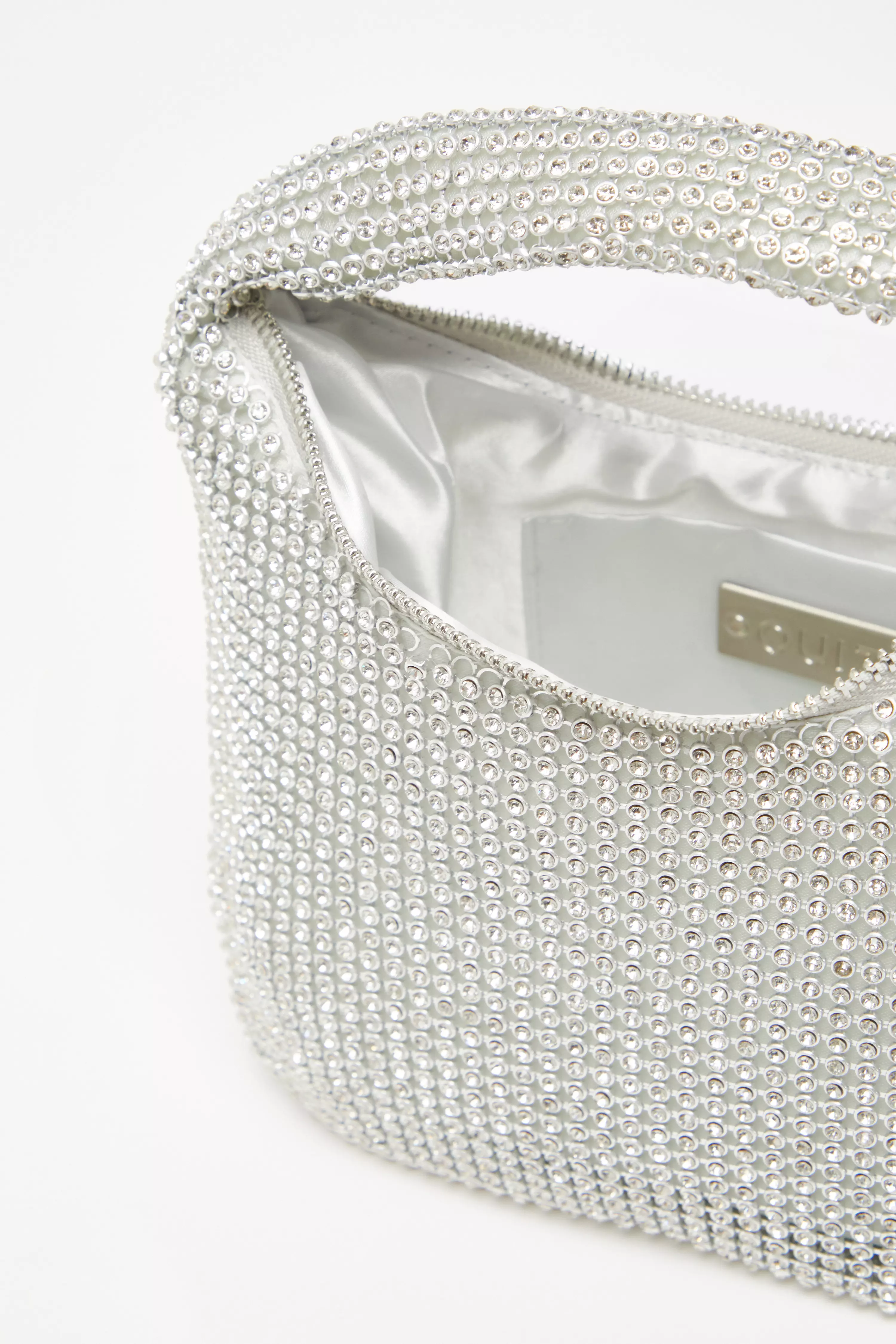 Silver Embellished Mini Bag