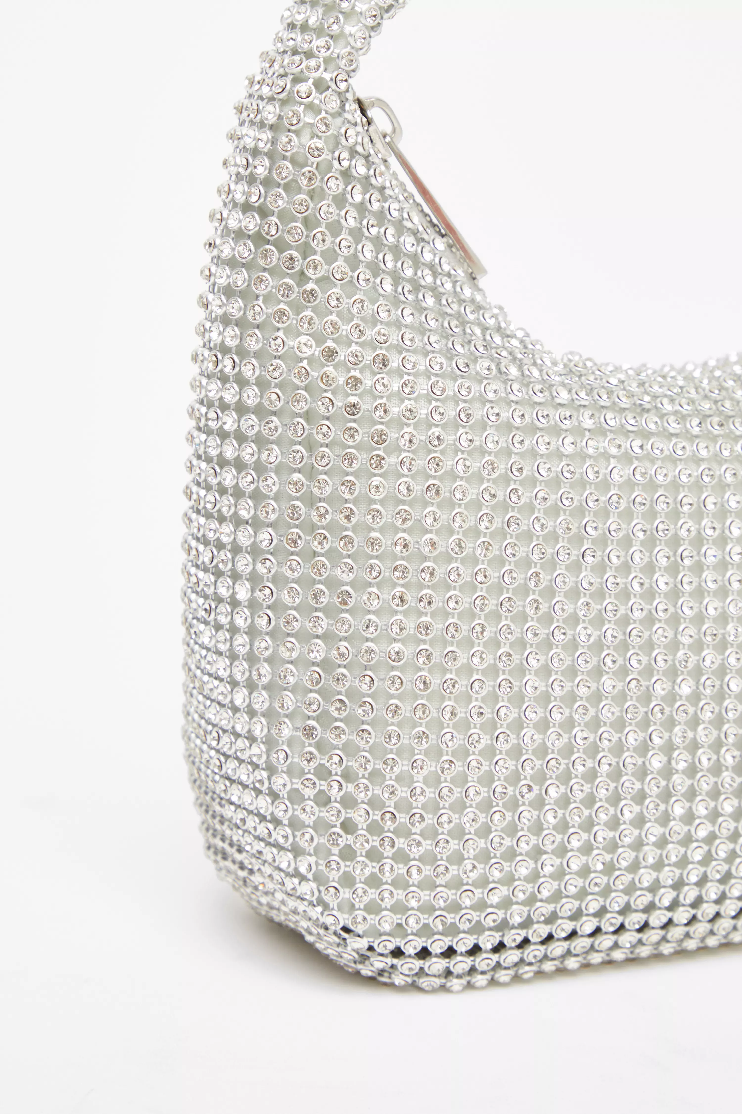 Silver Embellished Mini Bag