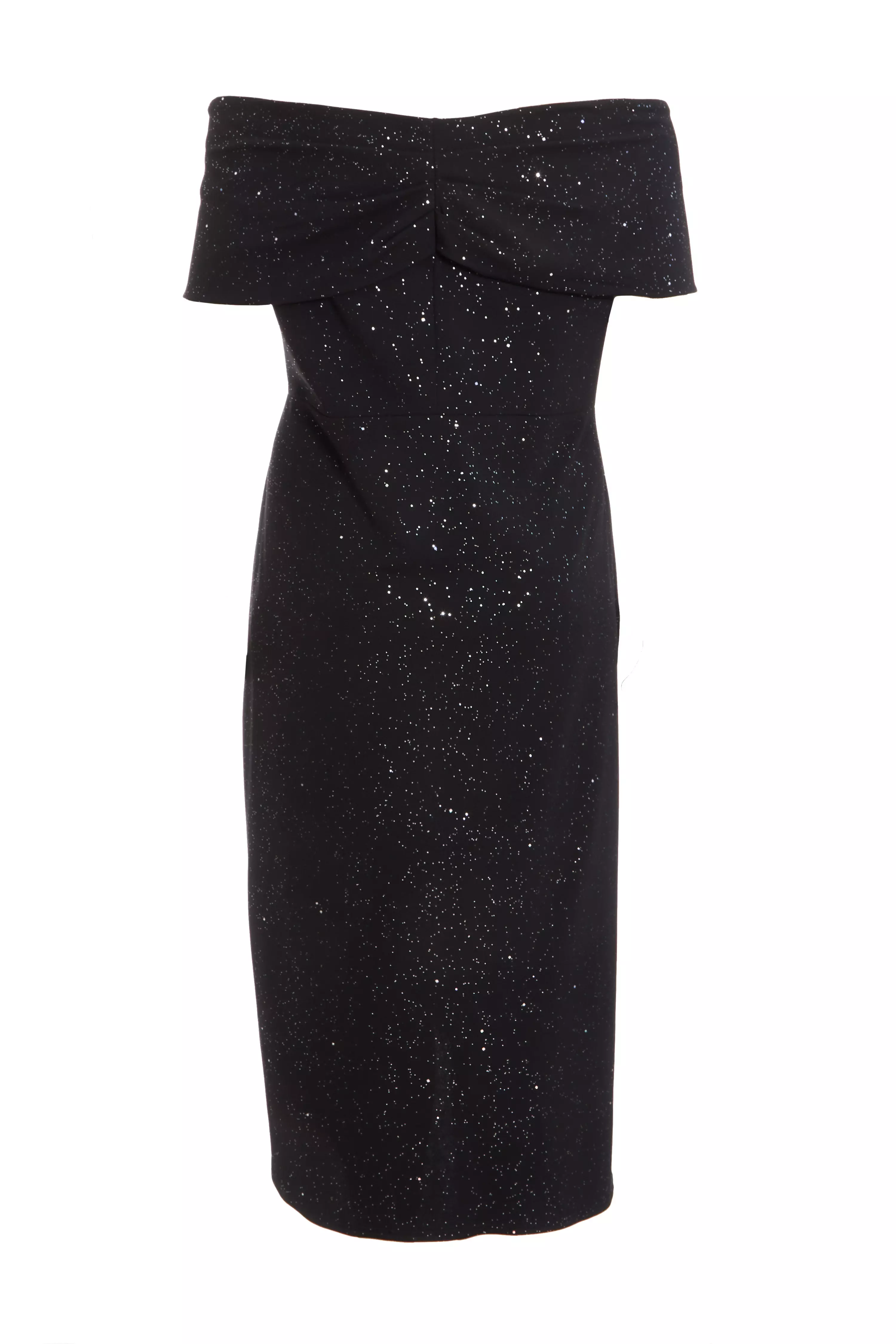 Curve Black Glitter Bardot Midi Dress