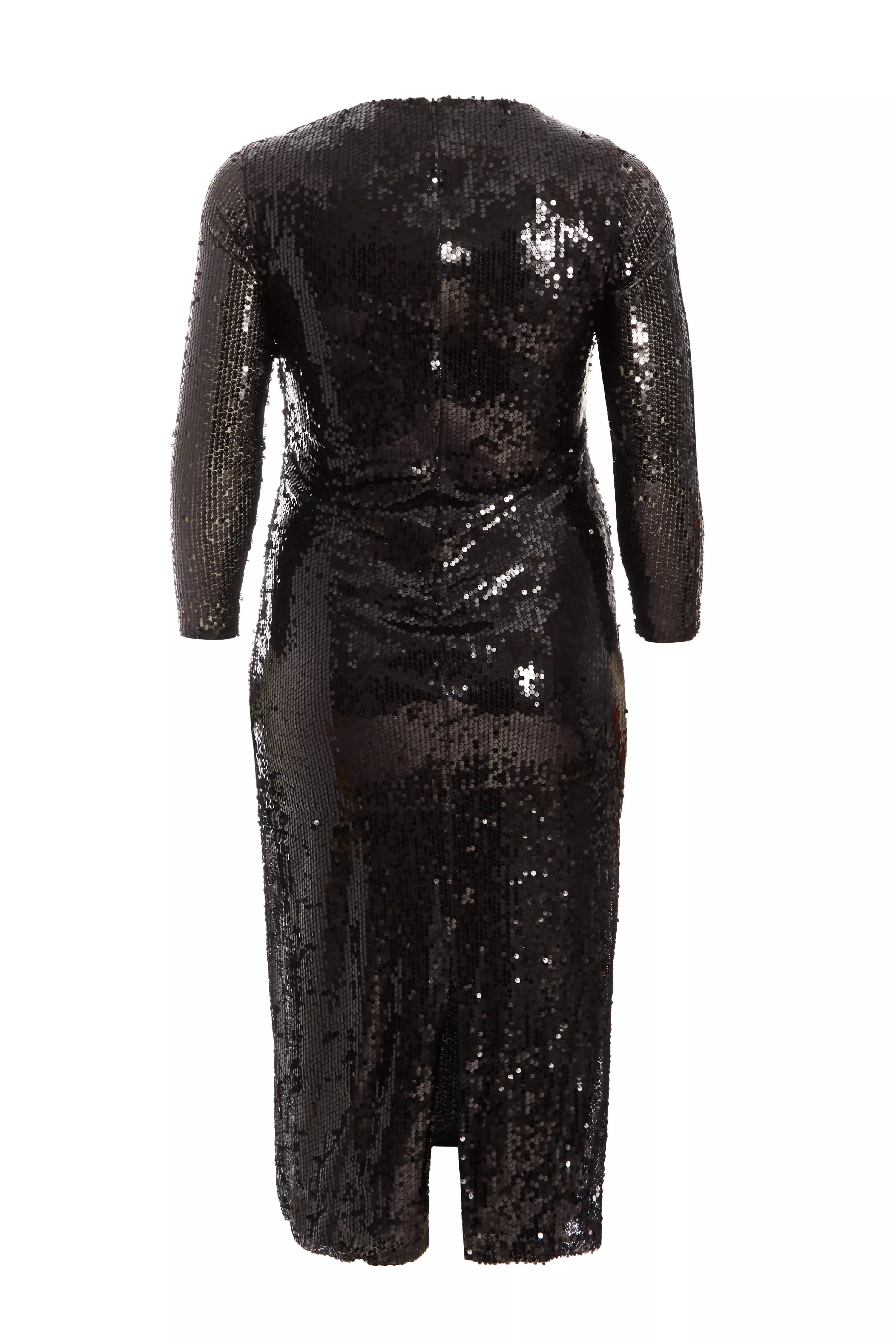 Curve Black Sequin Midaxi Dress 