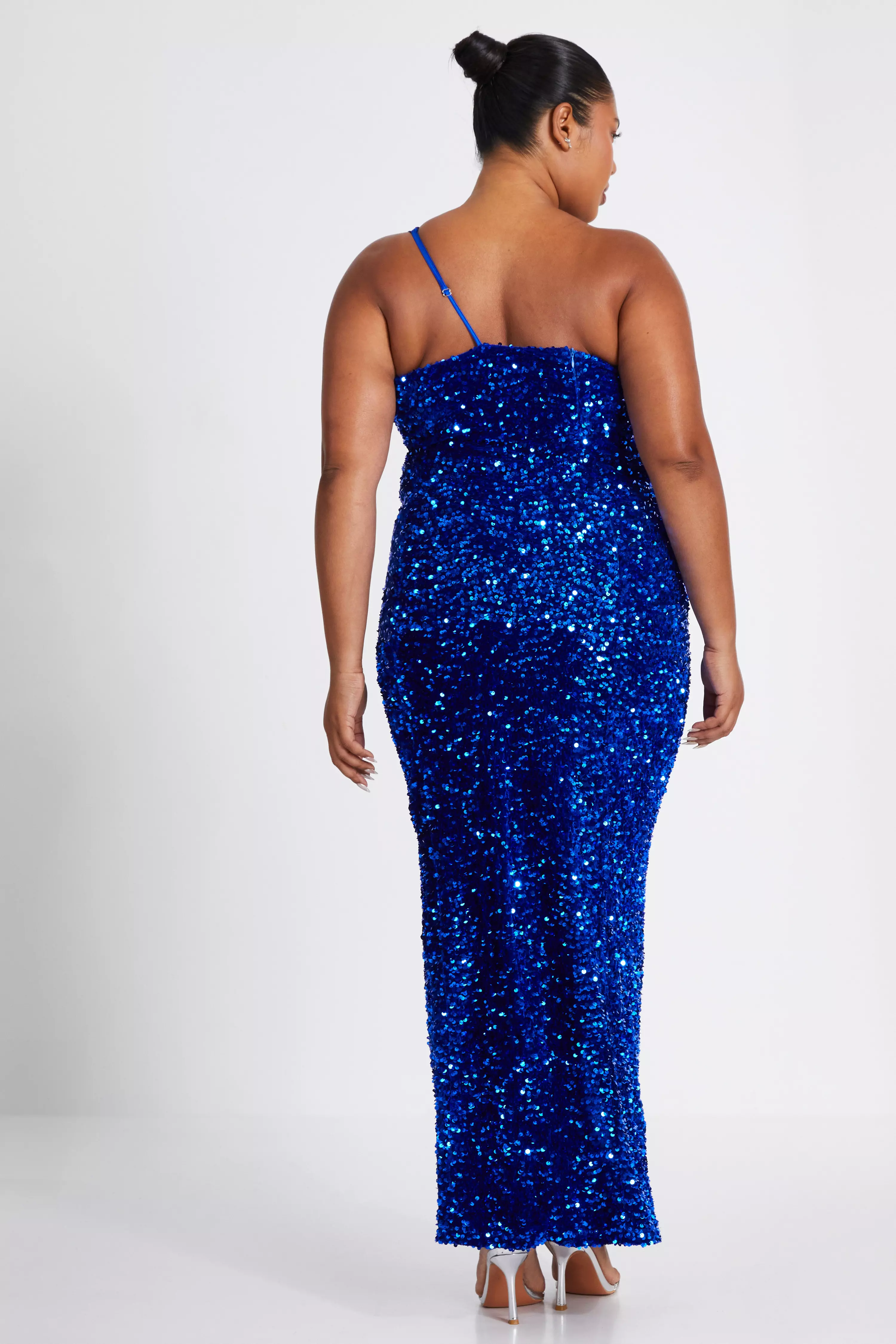 Curve Royal Blue Sequin Maxi Dress