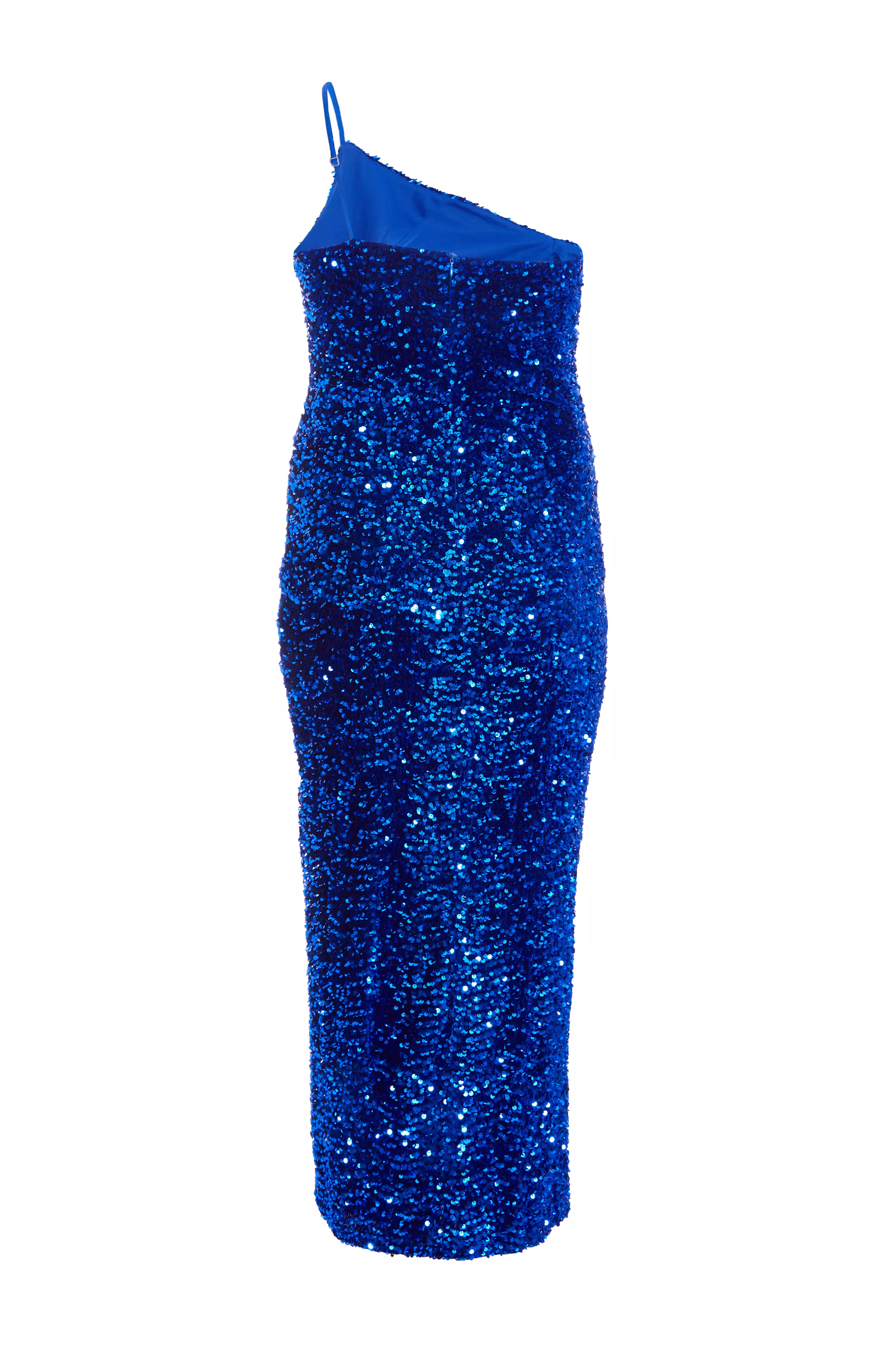 Curve Royal Blue Sequin Maxi Dress