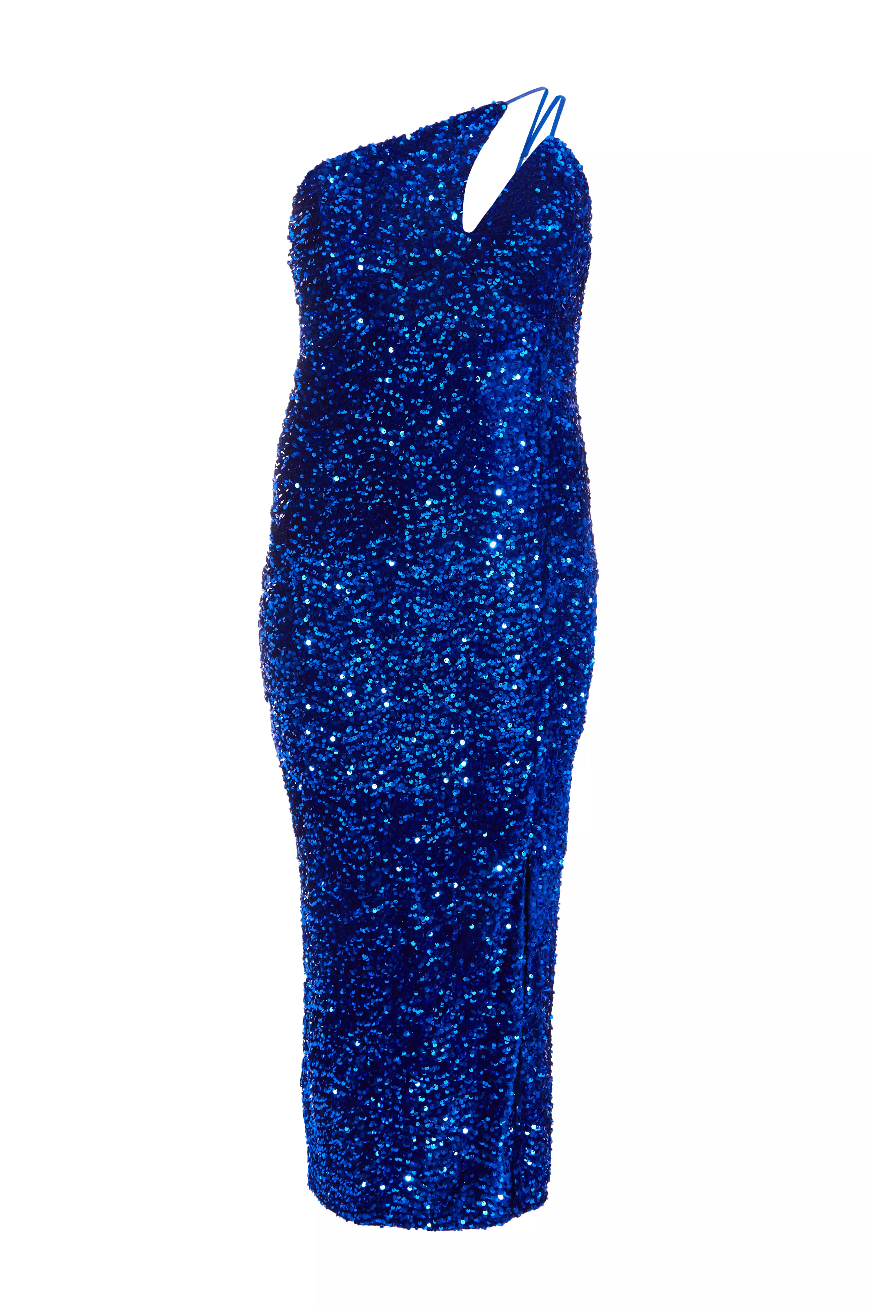 Curve Royal Blue Sequin Maxi Dress