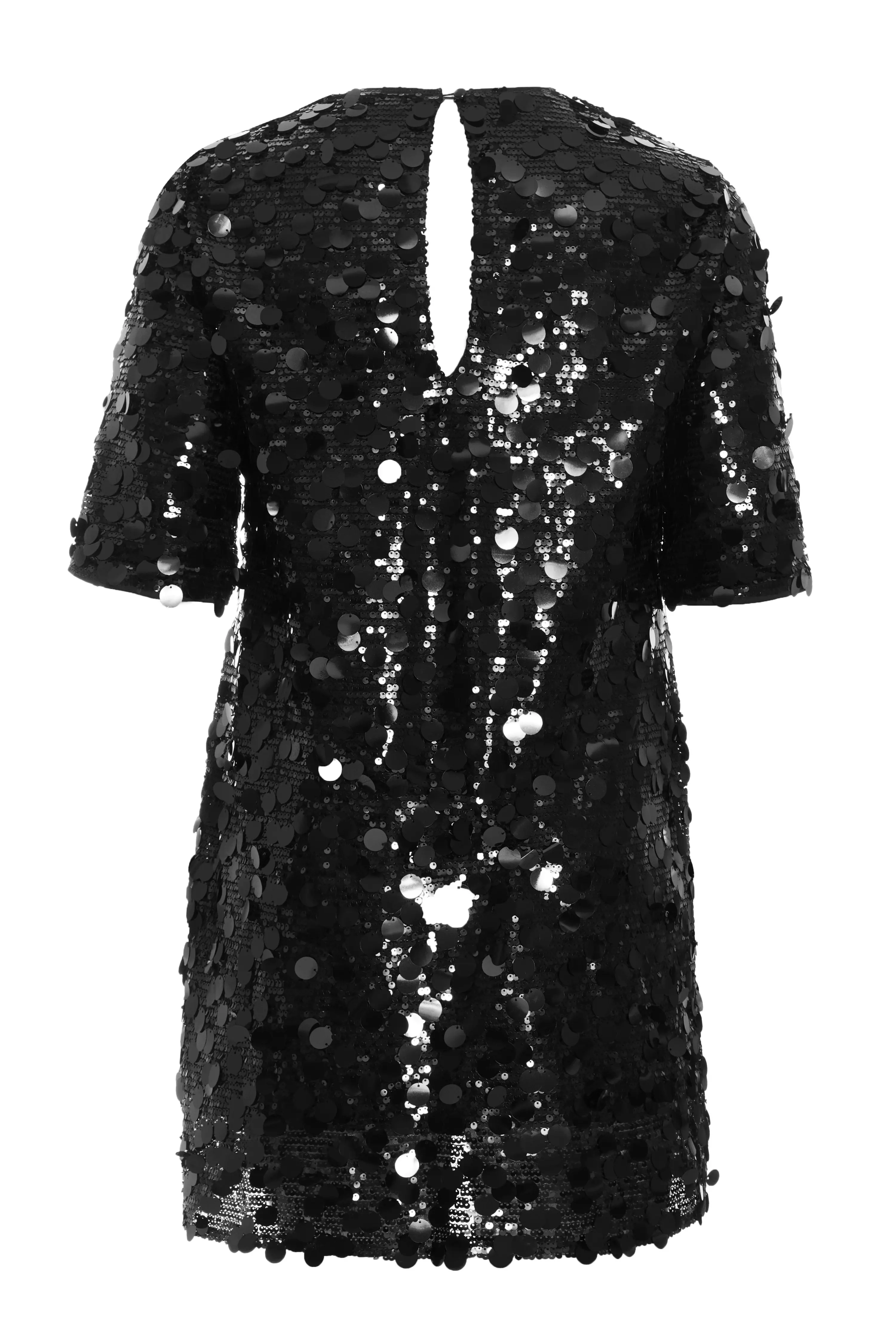 Curve Black Sequin Boxy Tunic Dress