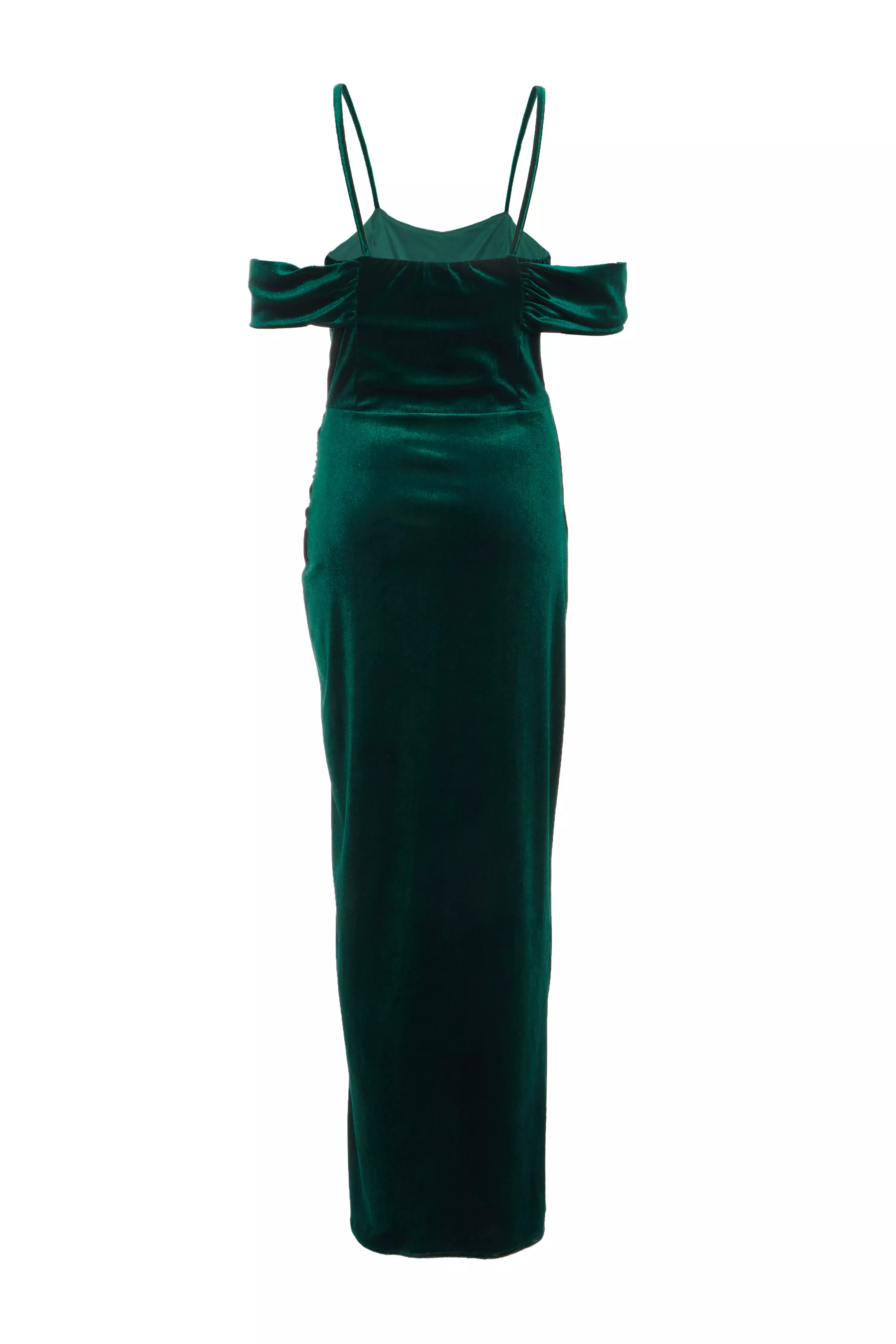 Petite Bottle Green Velvet Maxi Dress