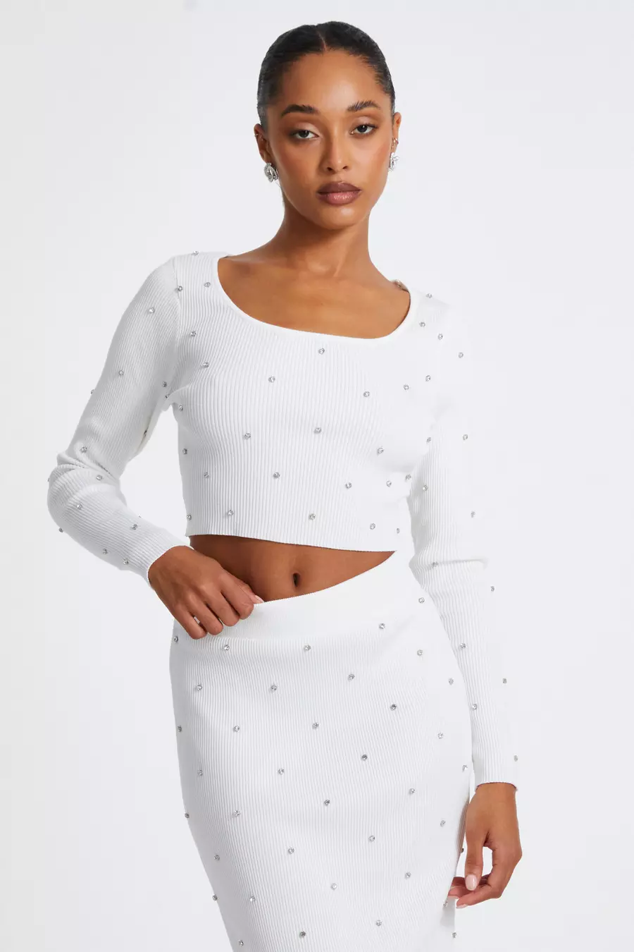 Cream crop jumper hotsell