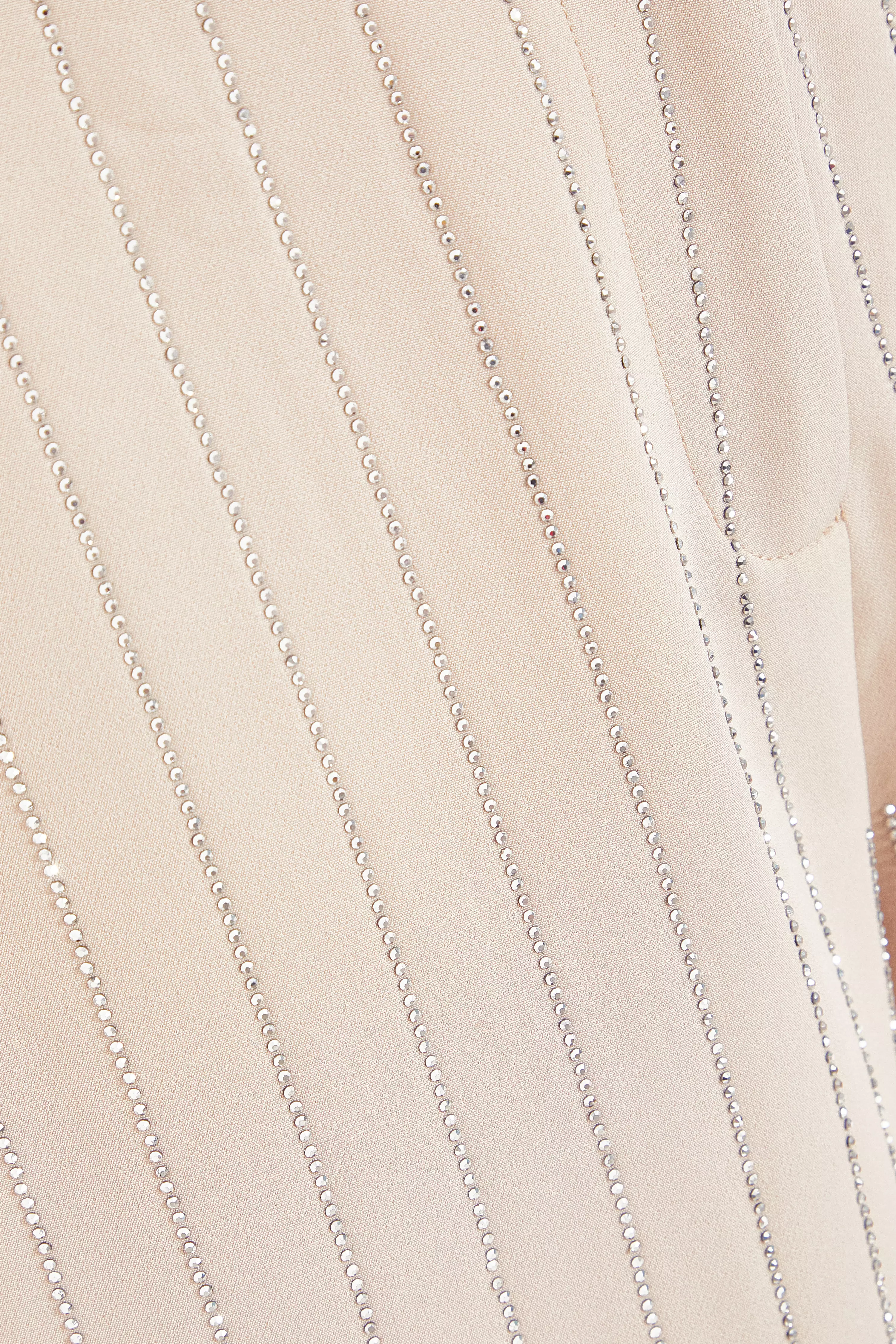 Petite Beige Diamante Pinstripe Trousers