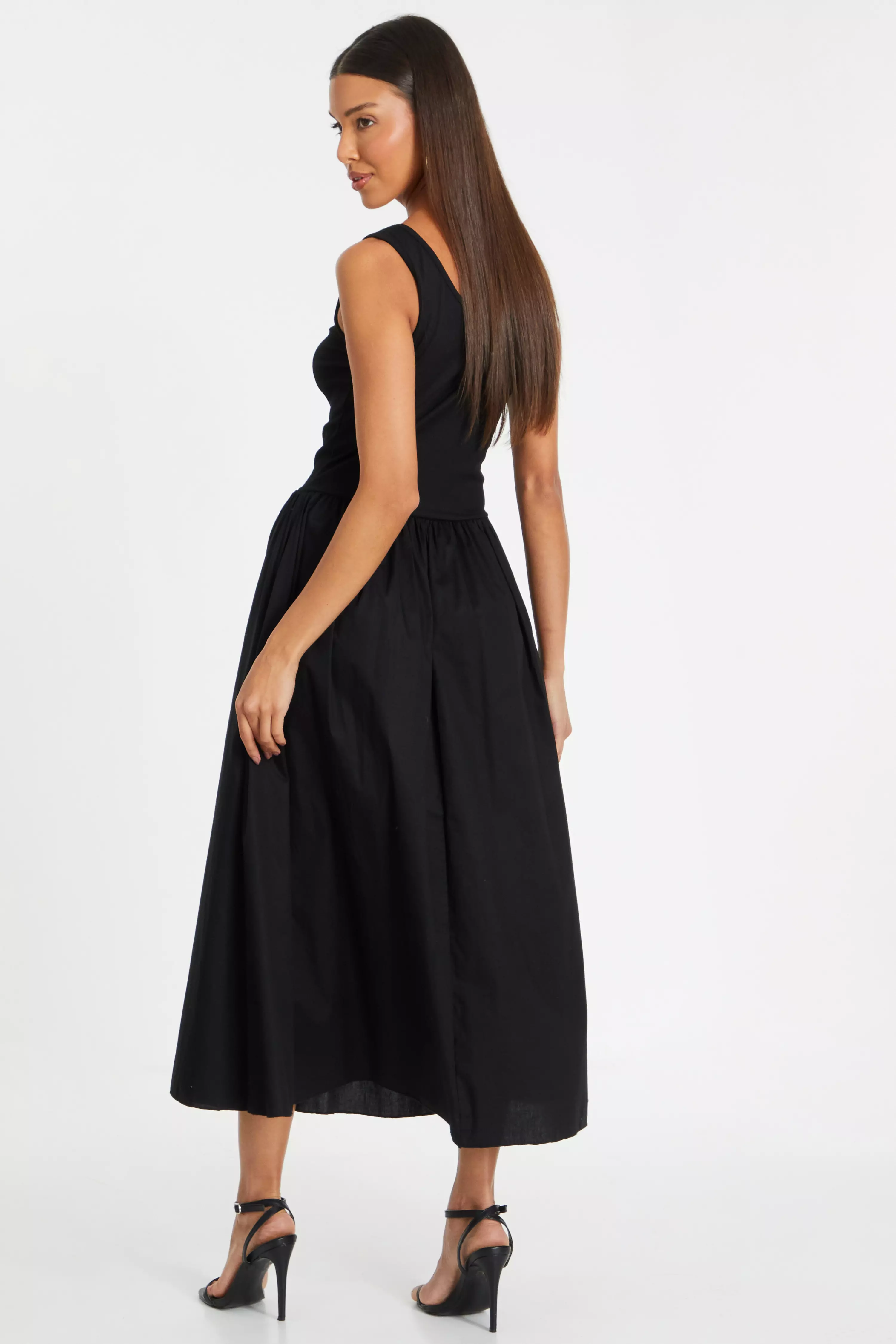 Black Midi Skater Dress