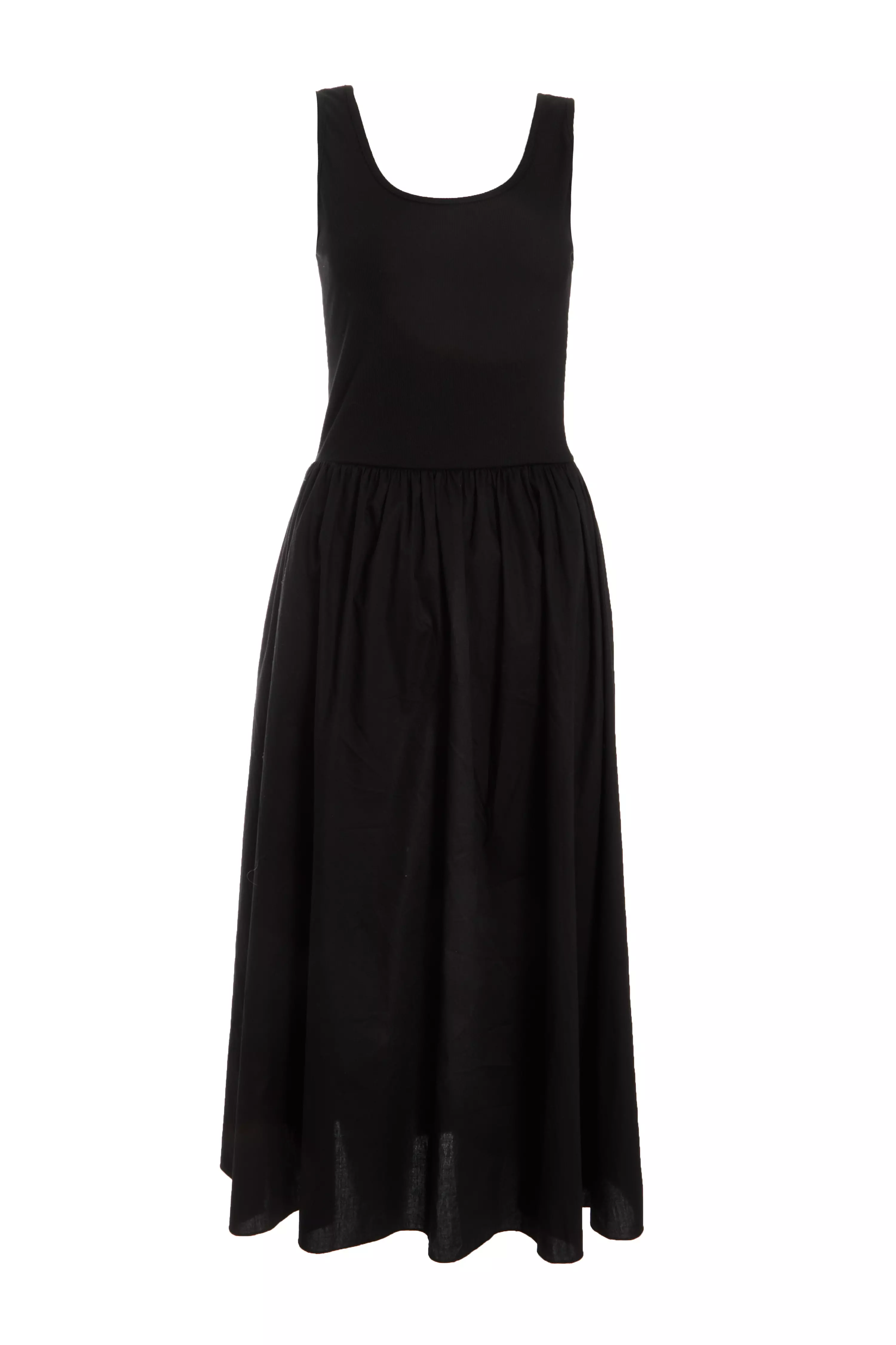 Black Midi Skater Dress