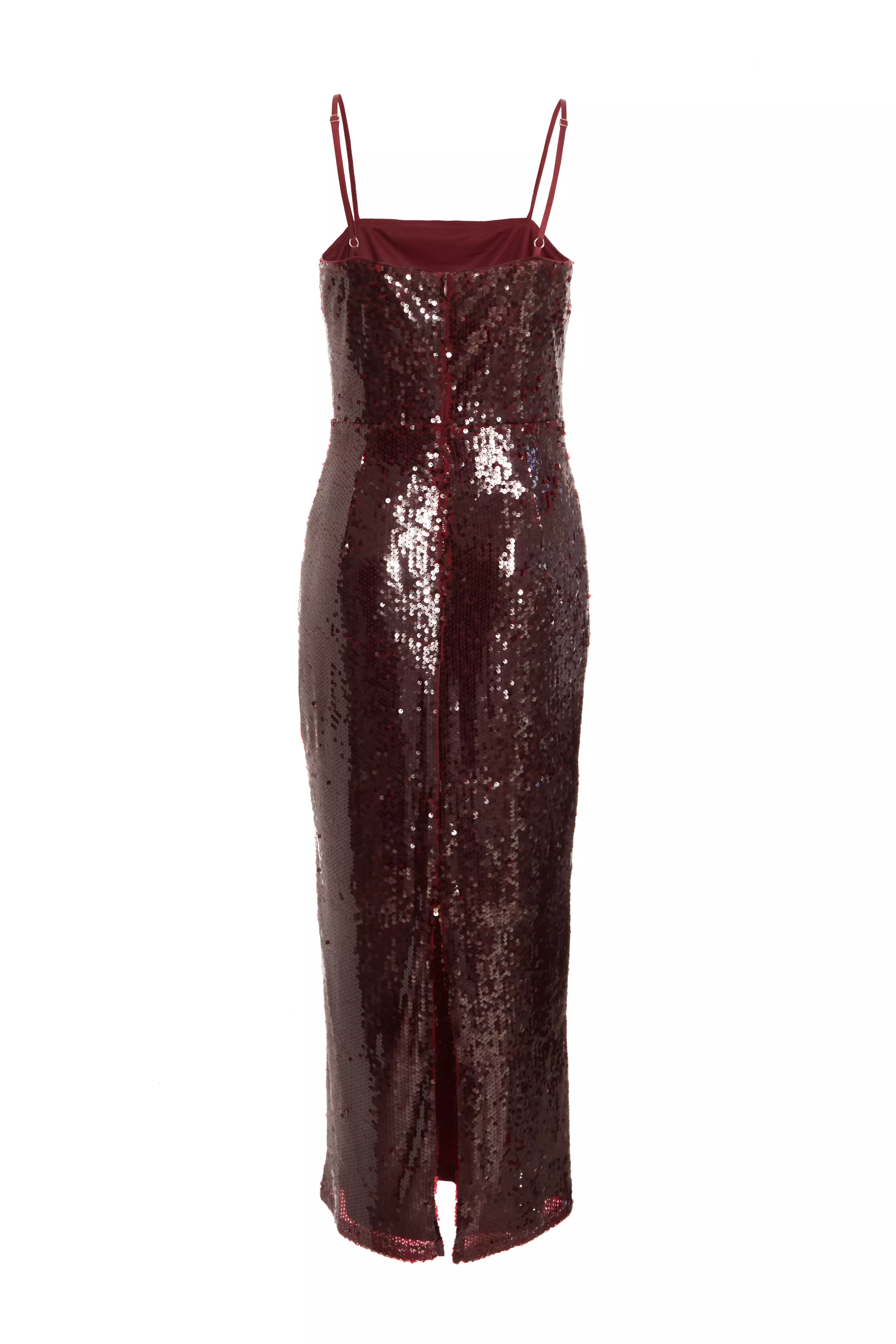 Dark Red Sequin Midaxi Dress