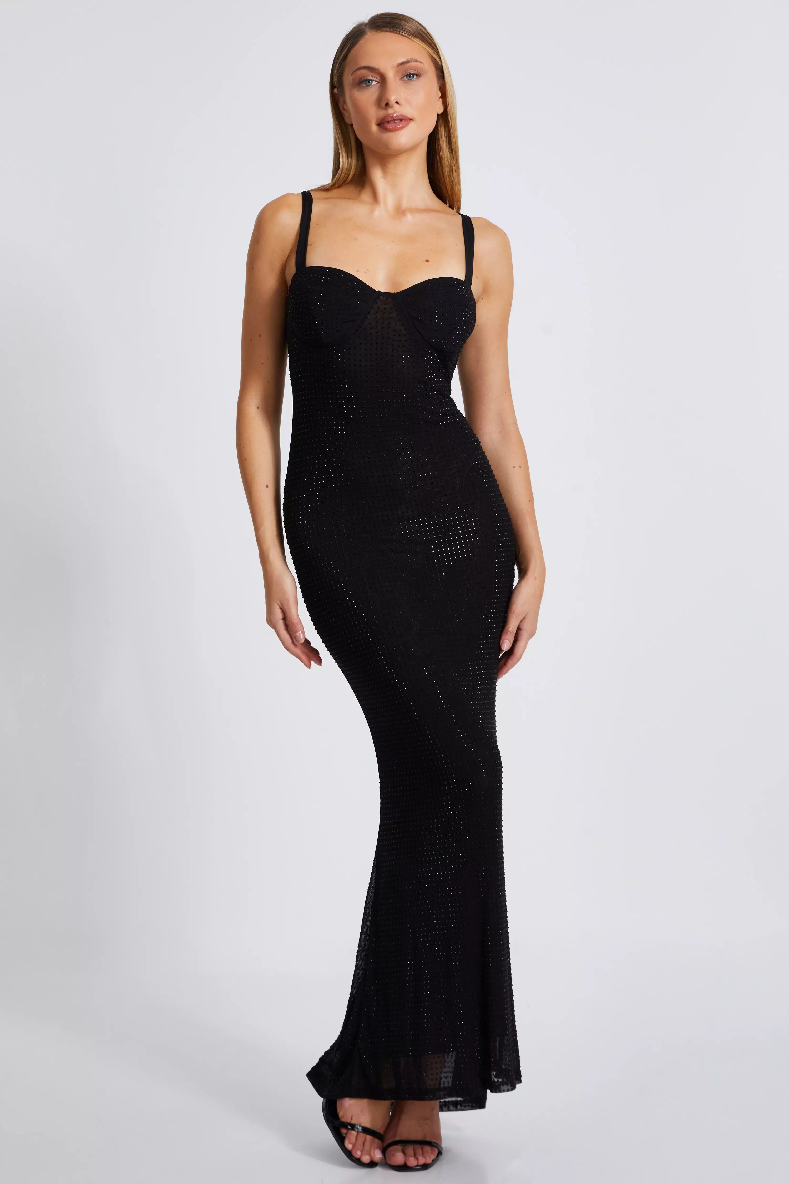 Black Embellished Maxi Dress