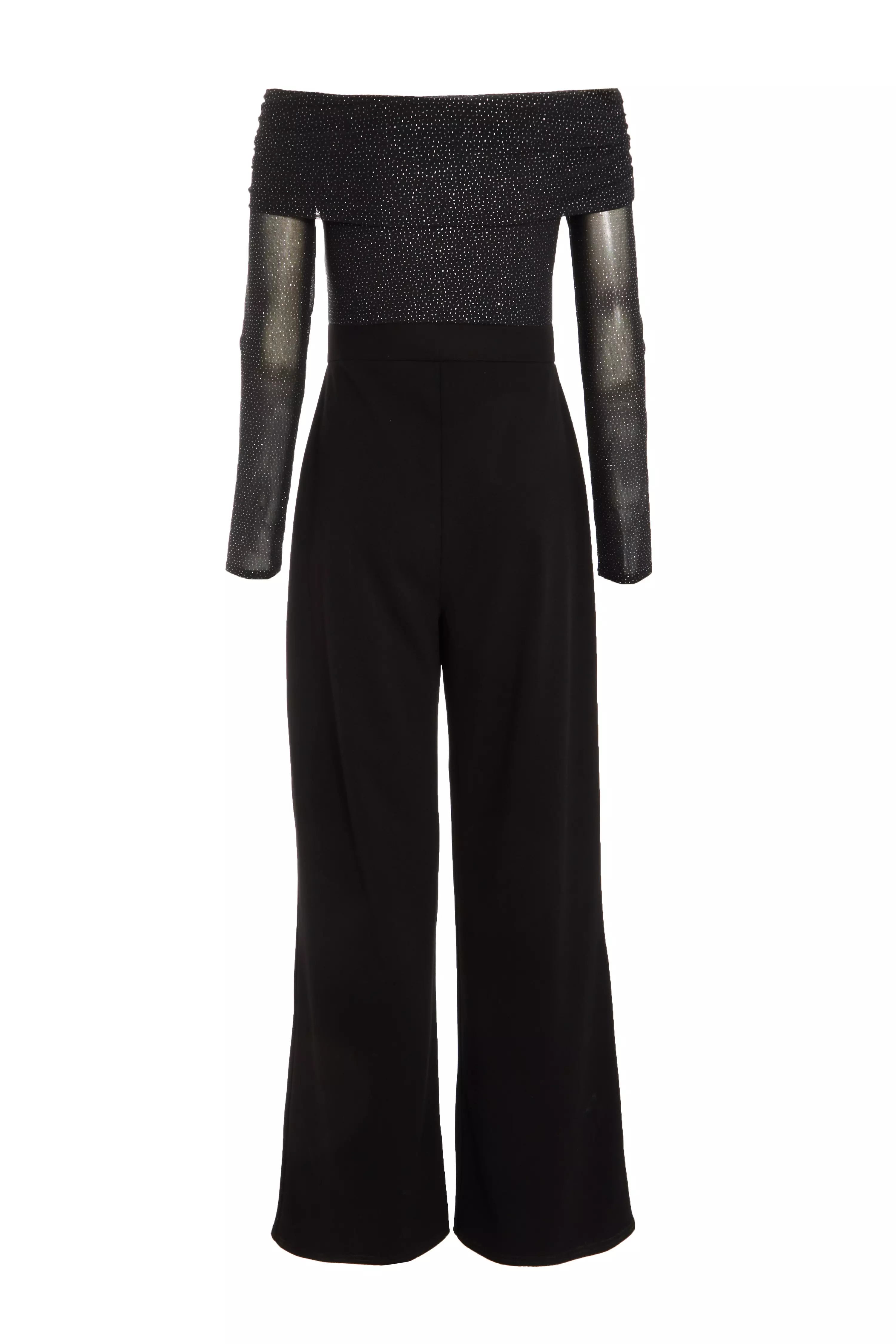 Black Glitter Palazzo Jumpsuit