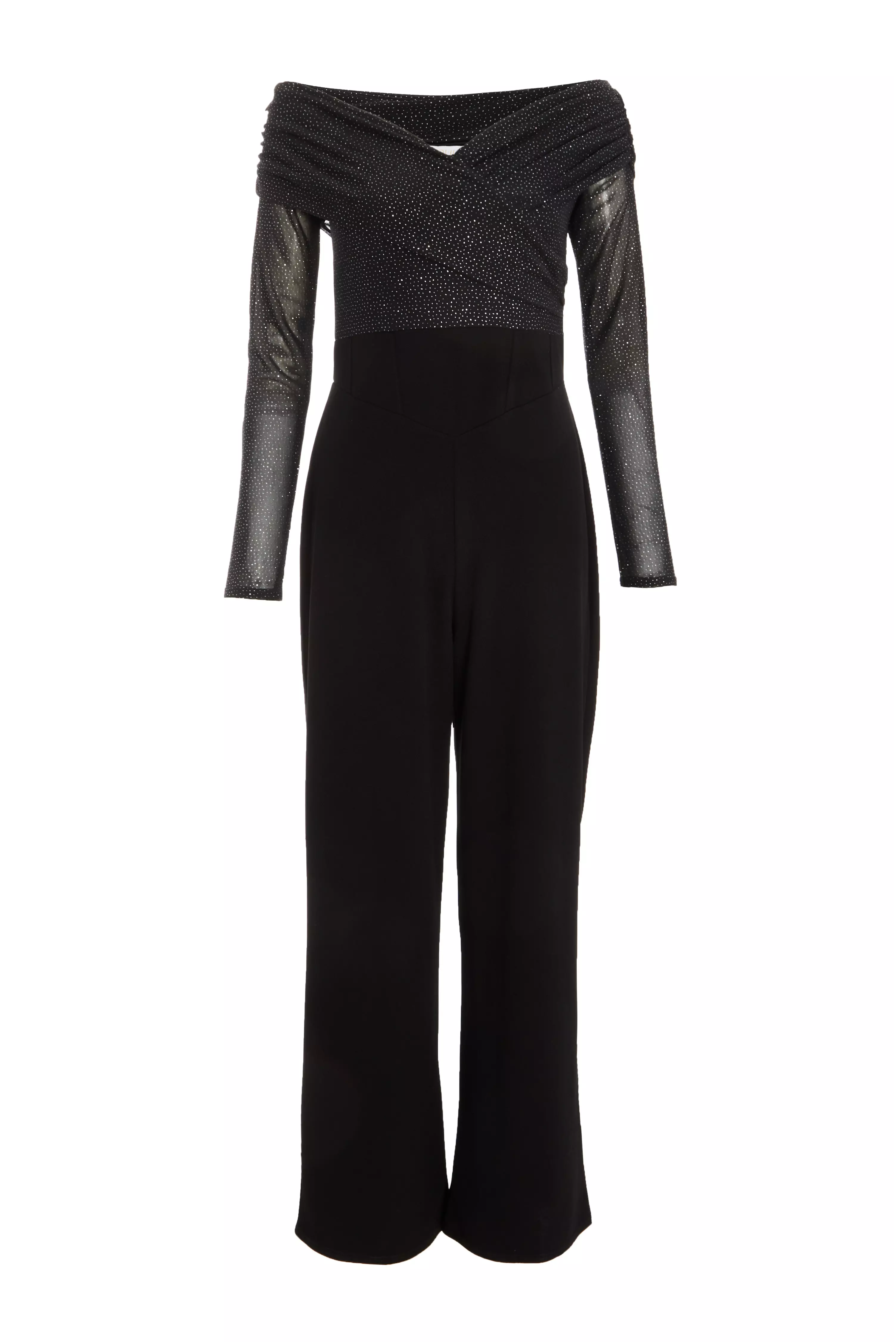 Black Glitter Palazzo Jumpsuit