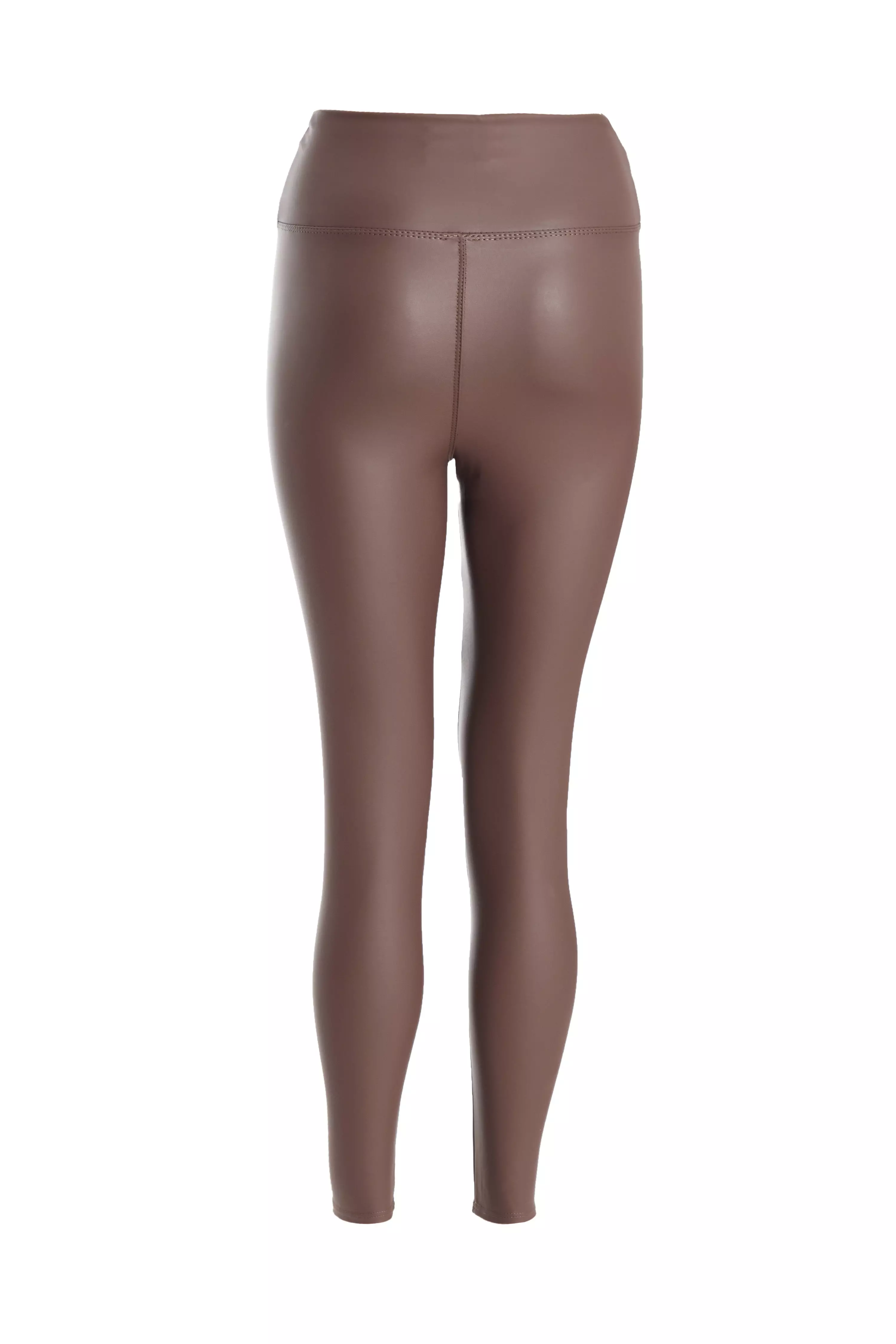 Brown Faux Leather Leggings