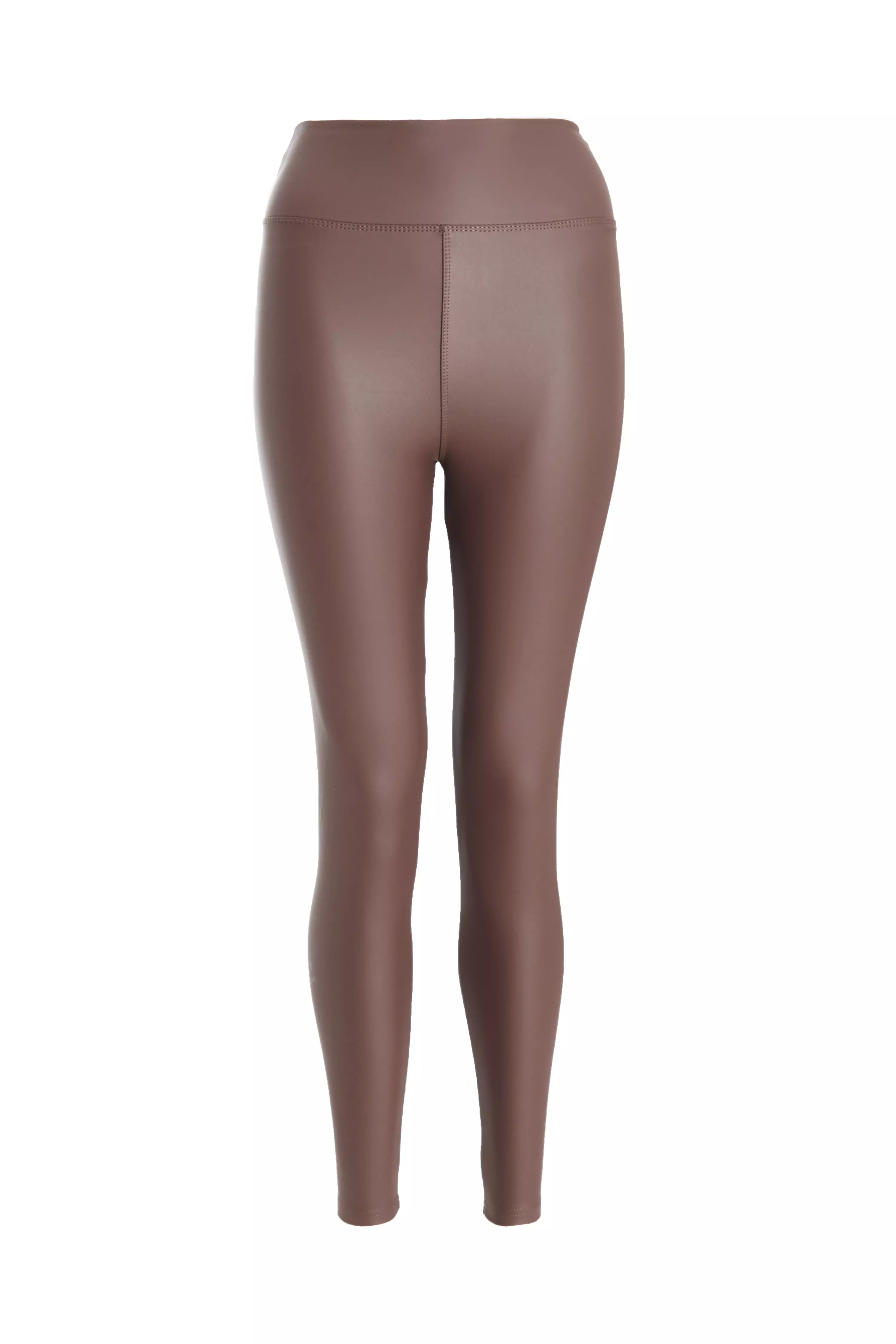 Brown Faux Leather Leggings