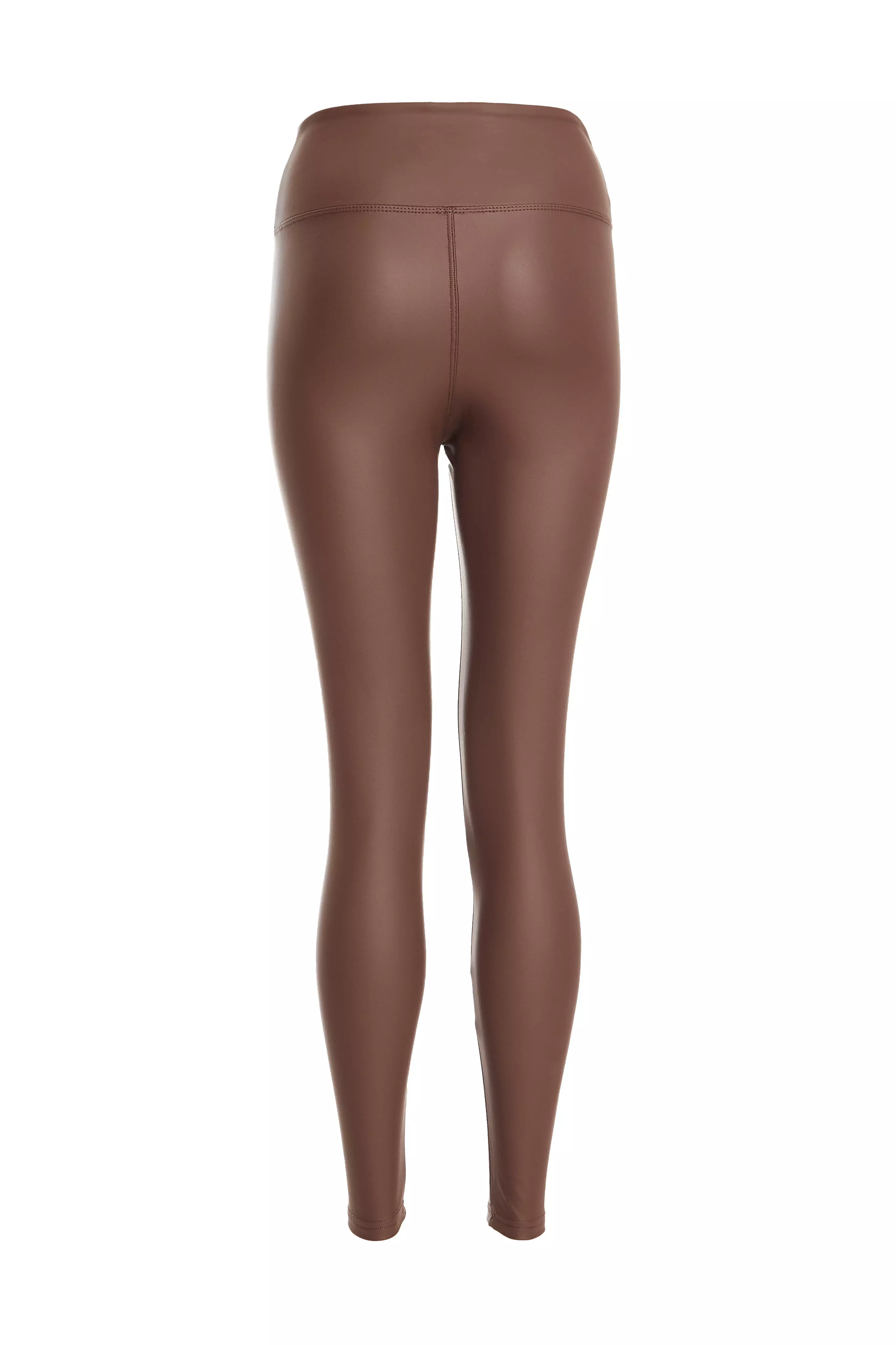 Brown Faux Leather Leggings