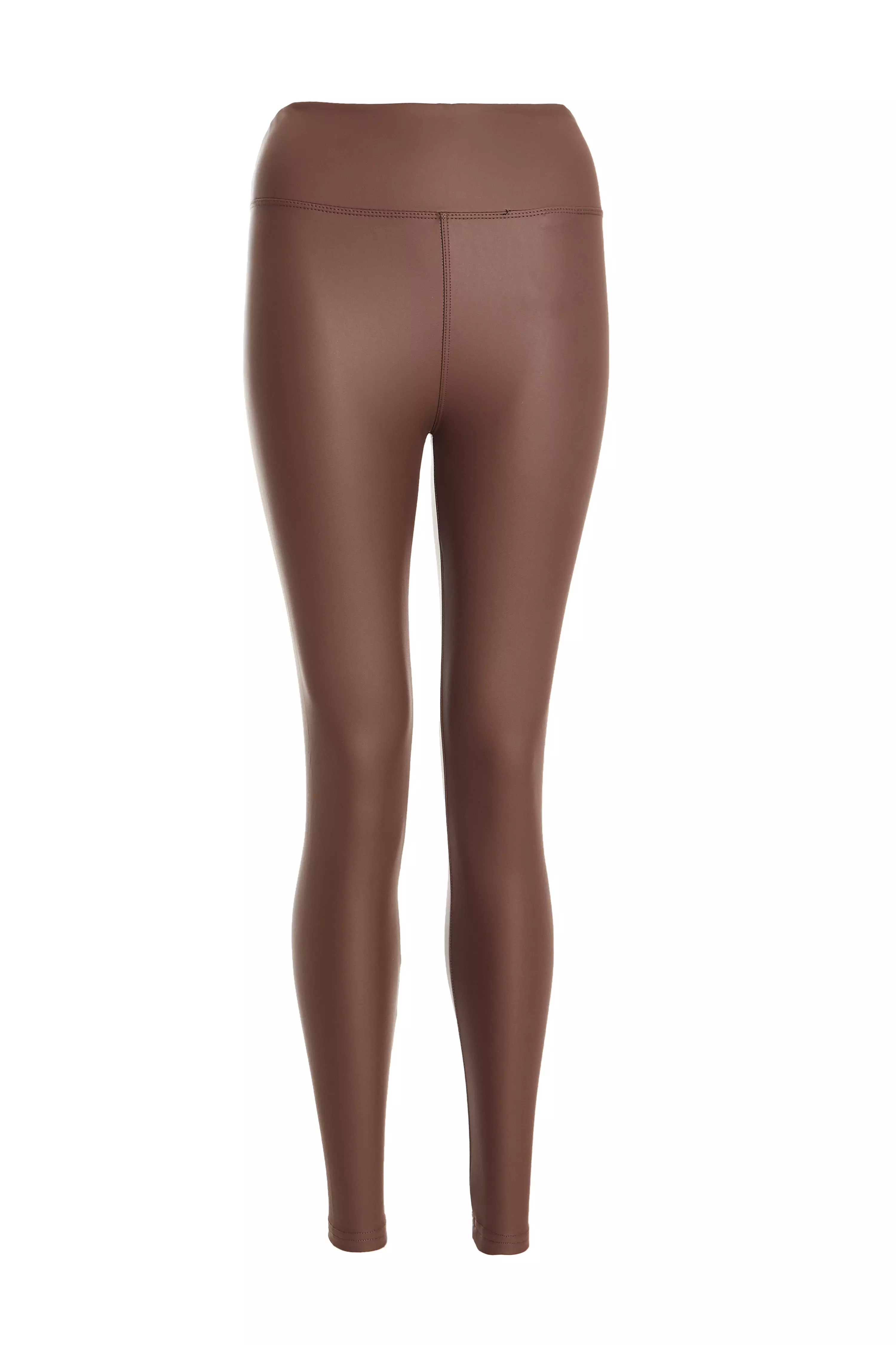 Brown Faux Leather Leggings