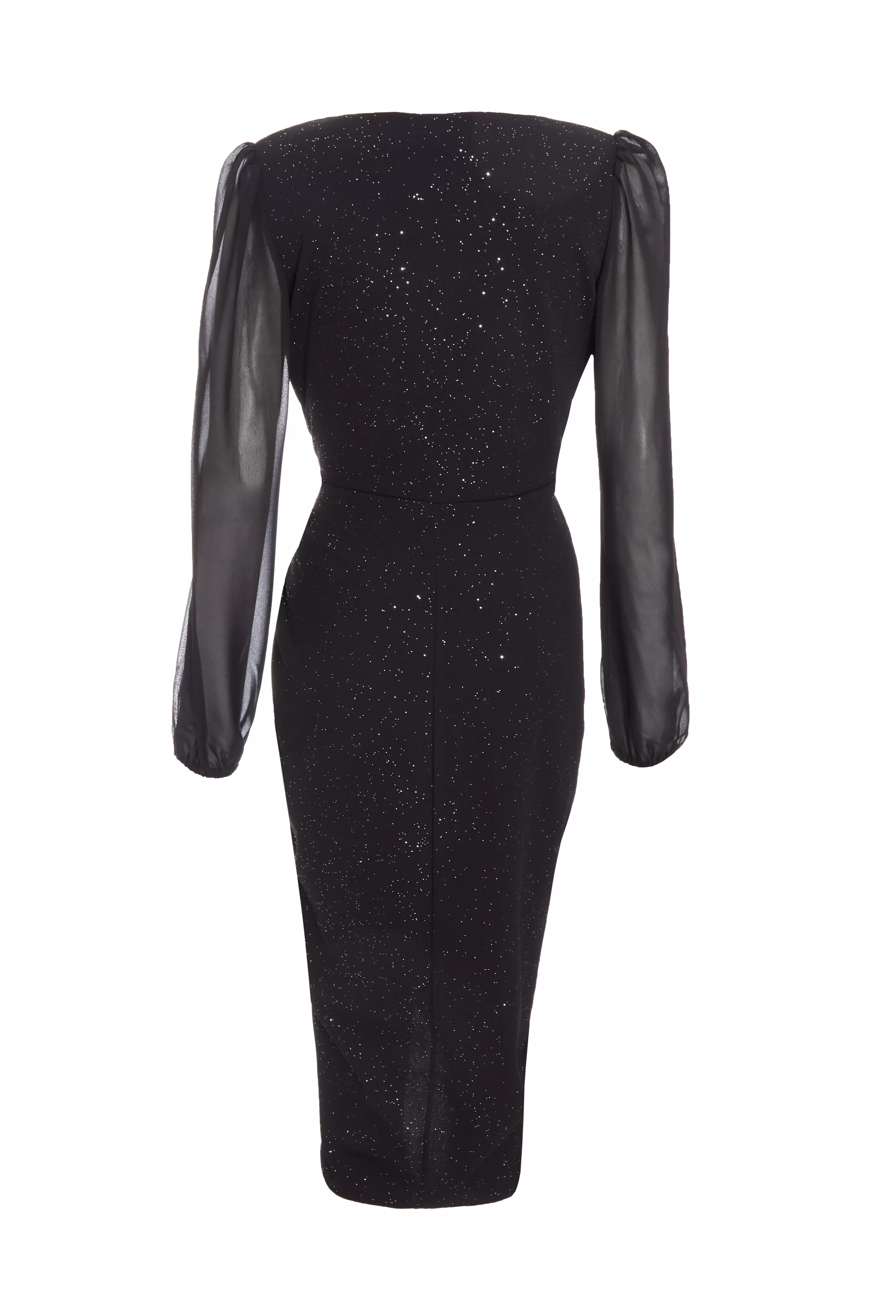 Black Glitter Midi Dress