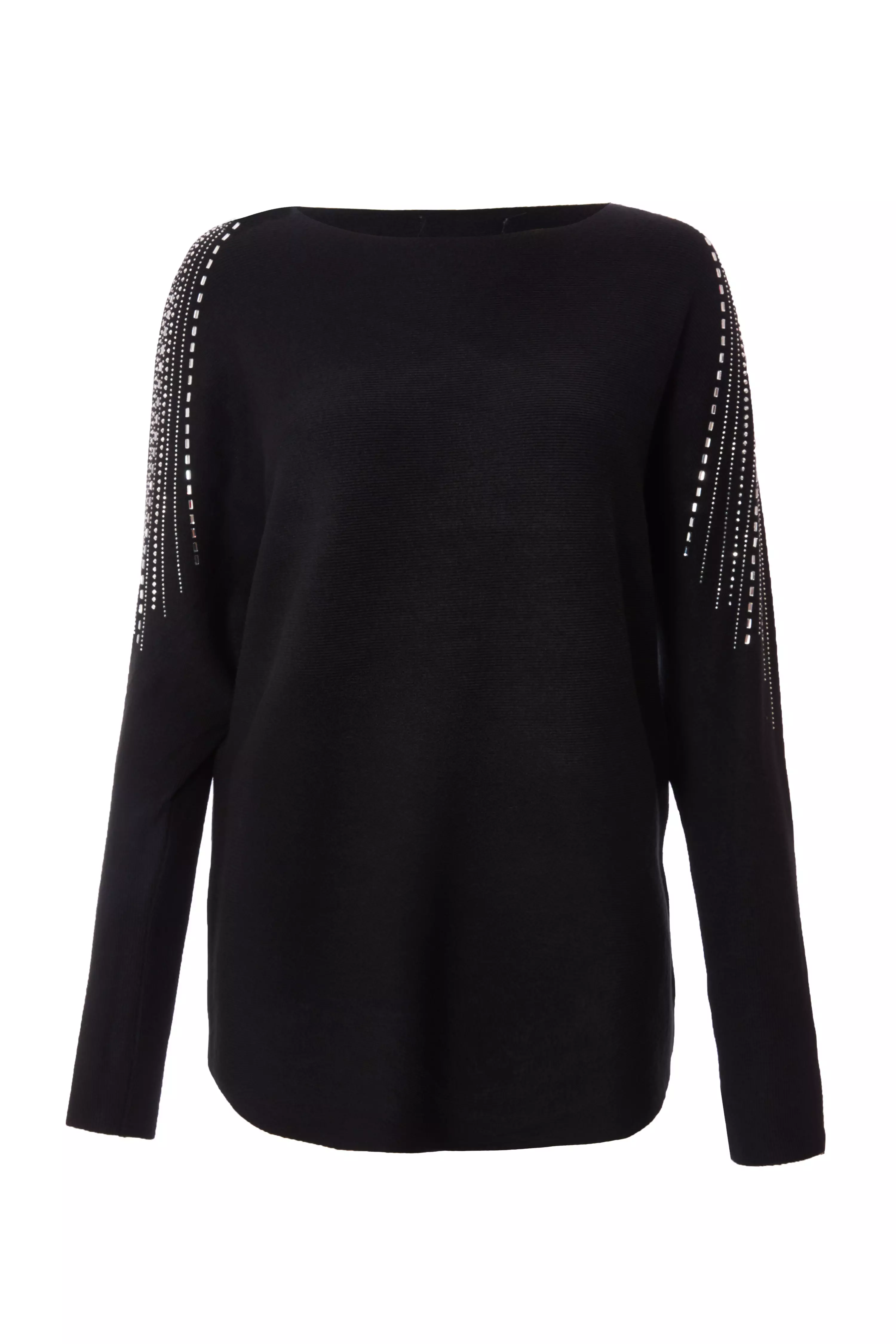 Black Knitted Diamante Jumper