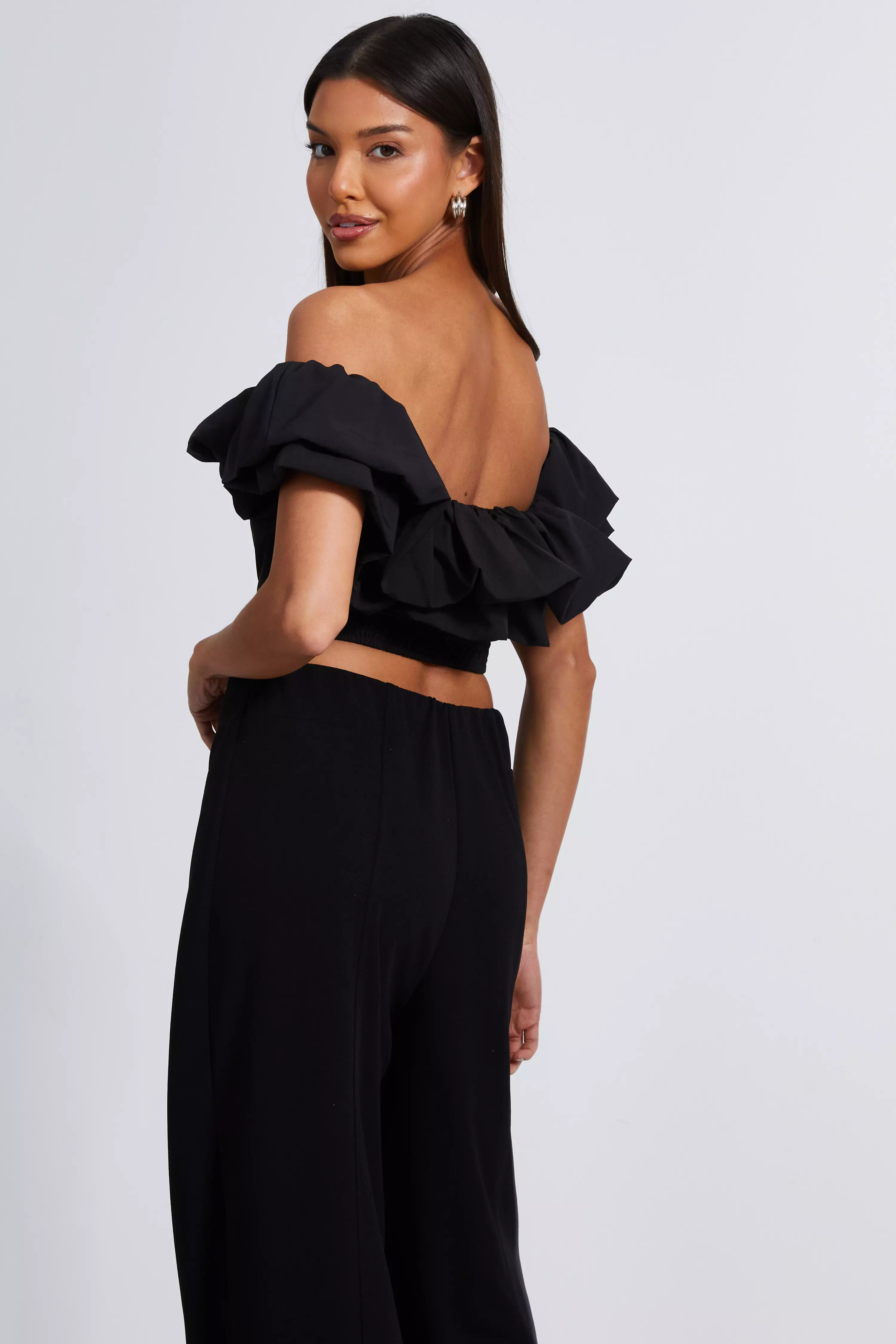 Black Bardot Corset Top