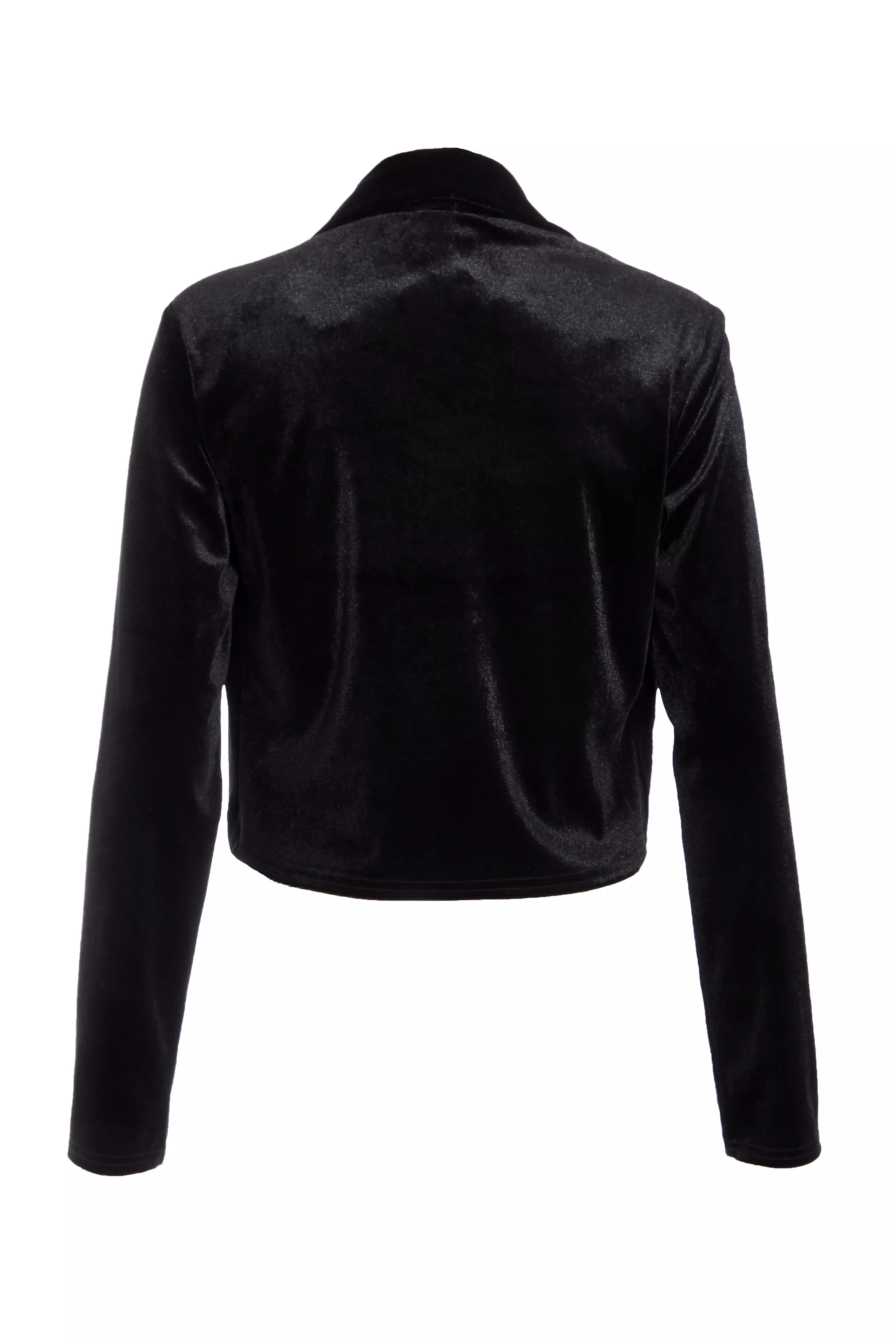 Black Velvet Cropped Jacket