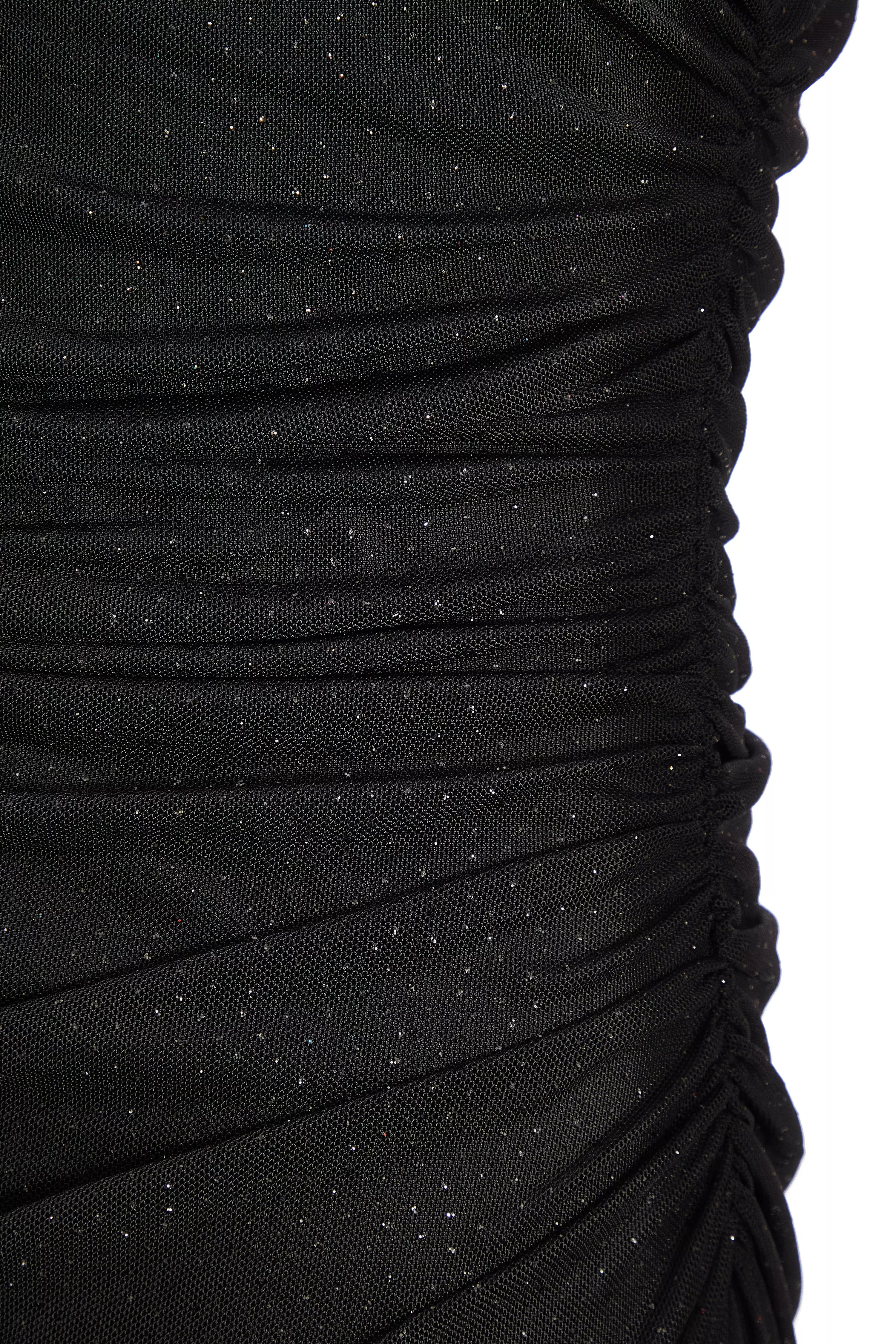 Petite Black Glitter Mesh Midaxi Dress