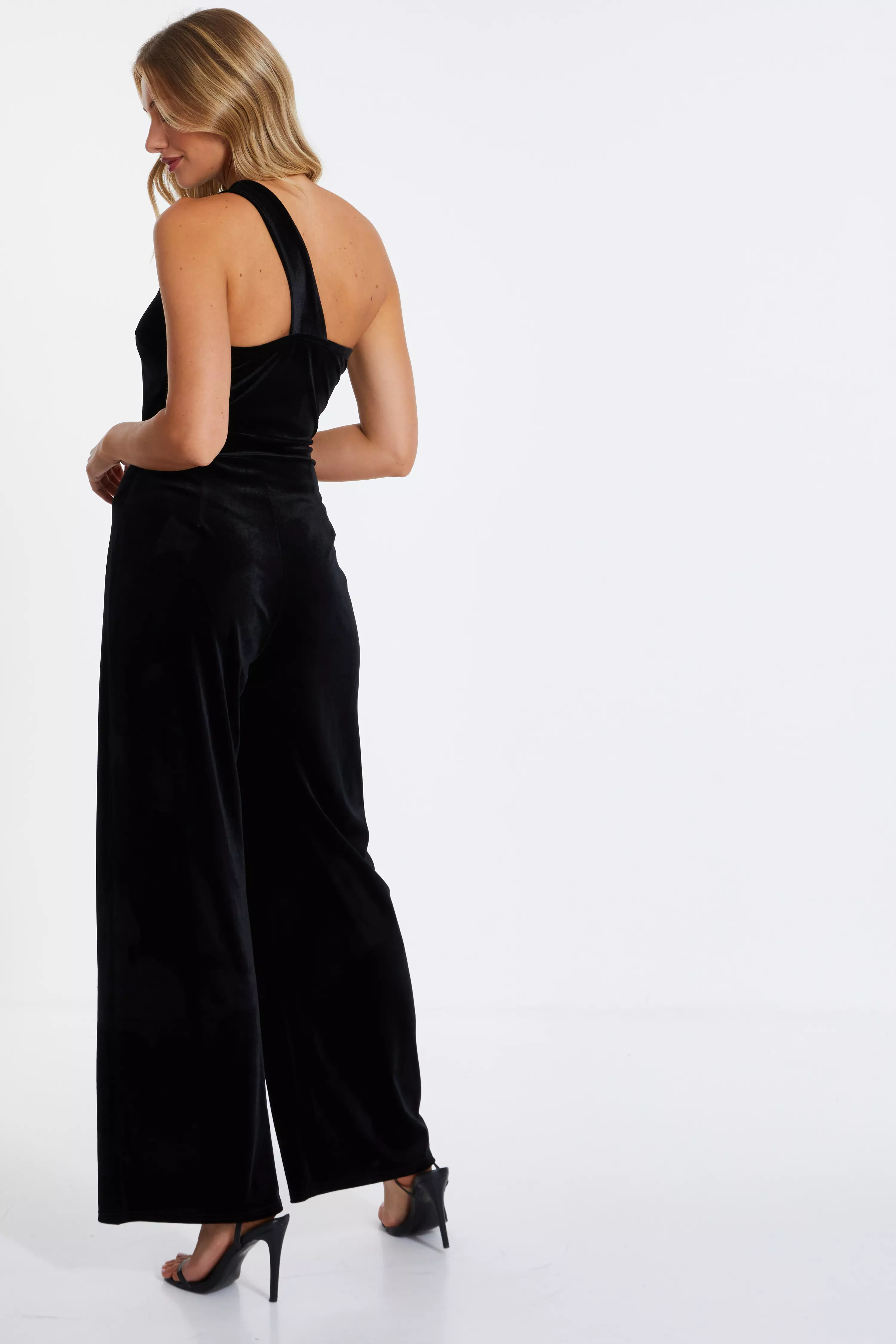 Black Velvet Asymmetric Jumpsuit