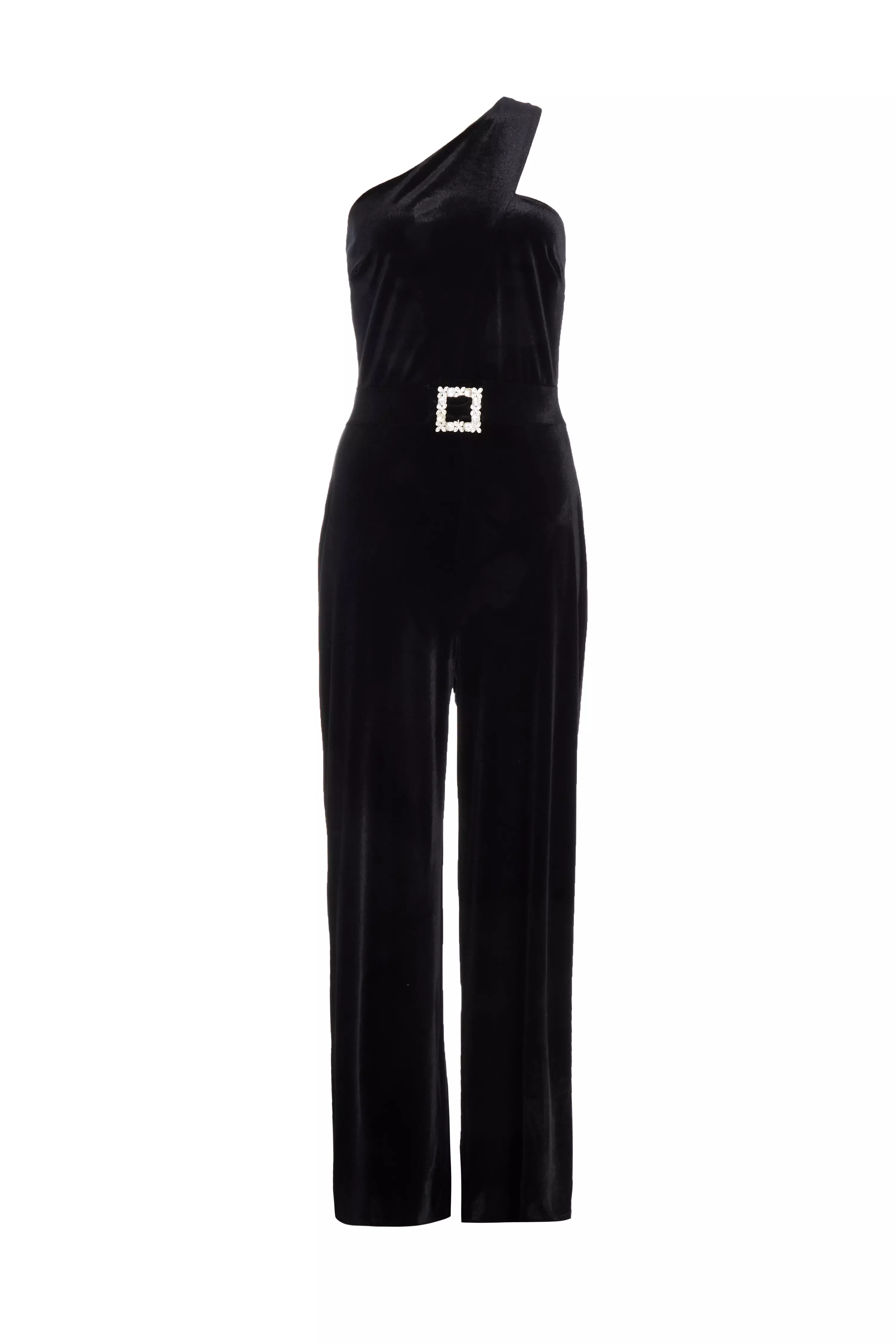 Black Velvet Asymmetric Jumpsuit