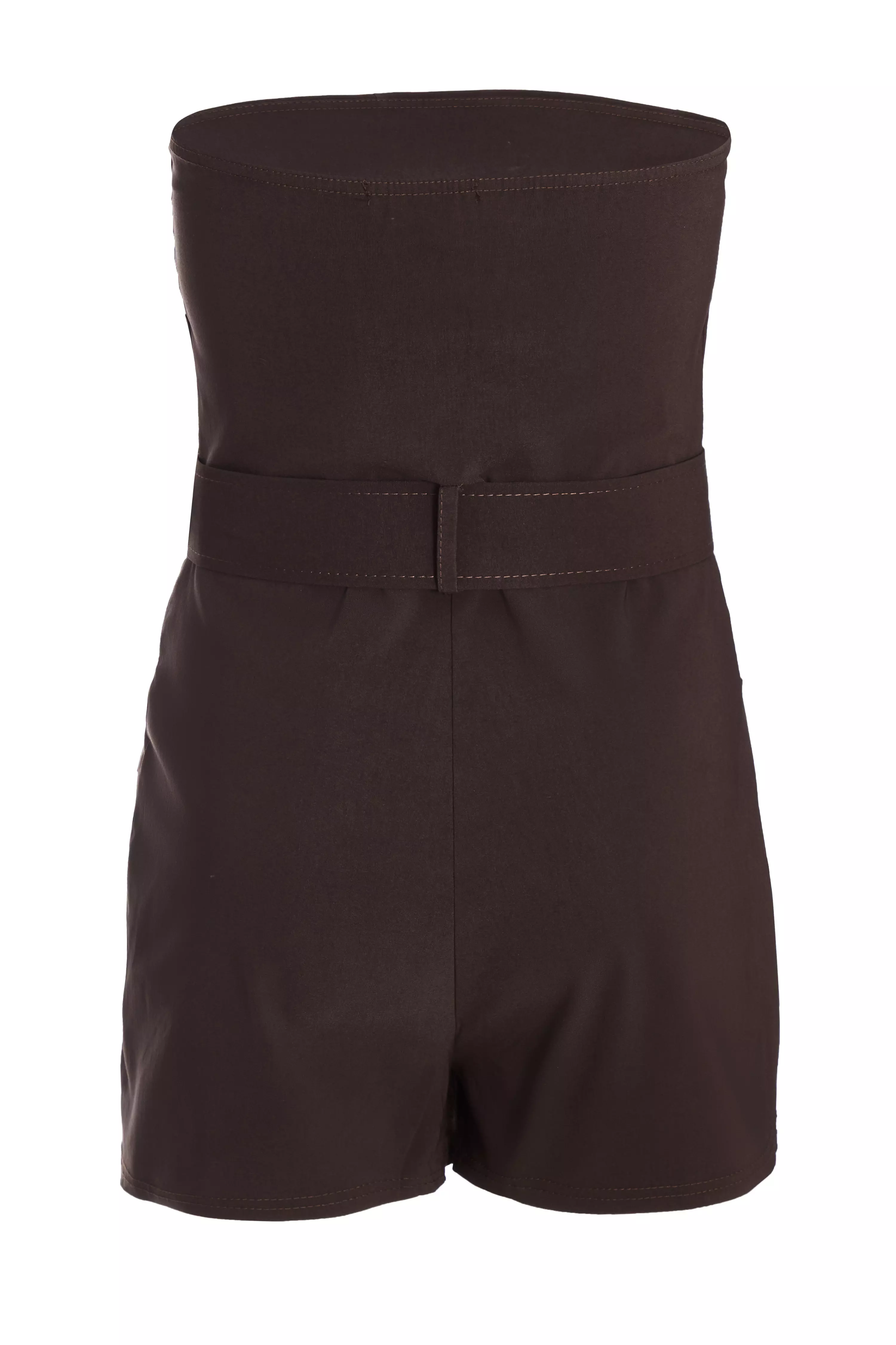 Brown Bandeau Skort Playsuit