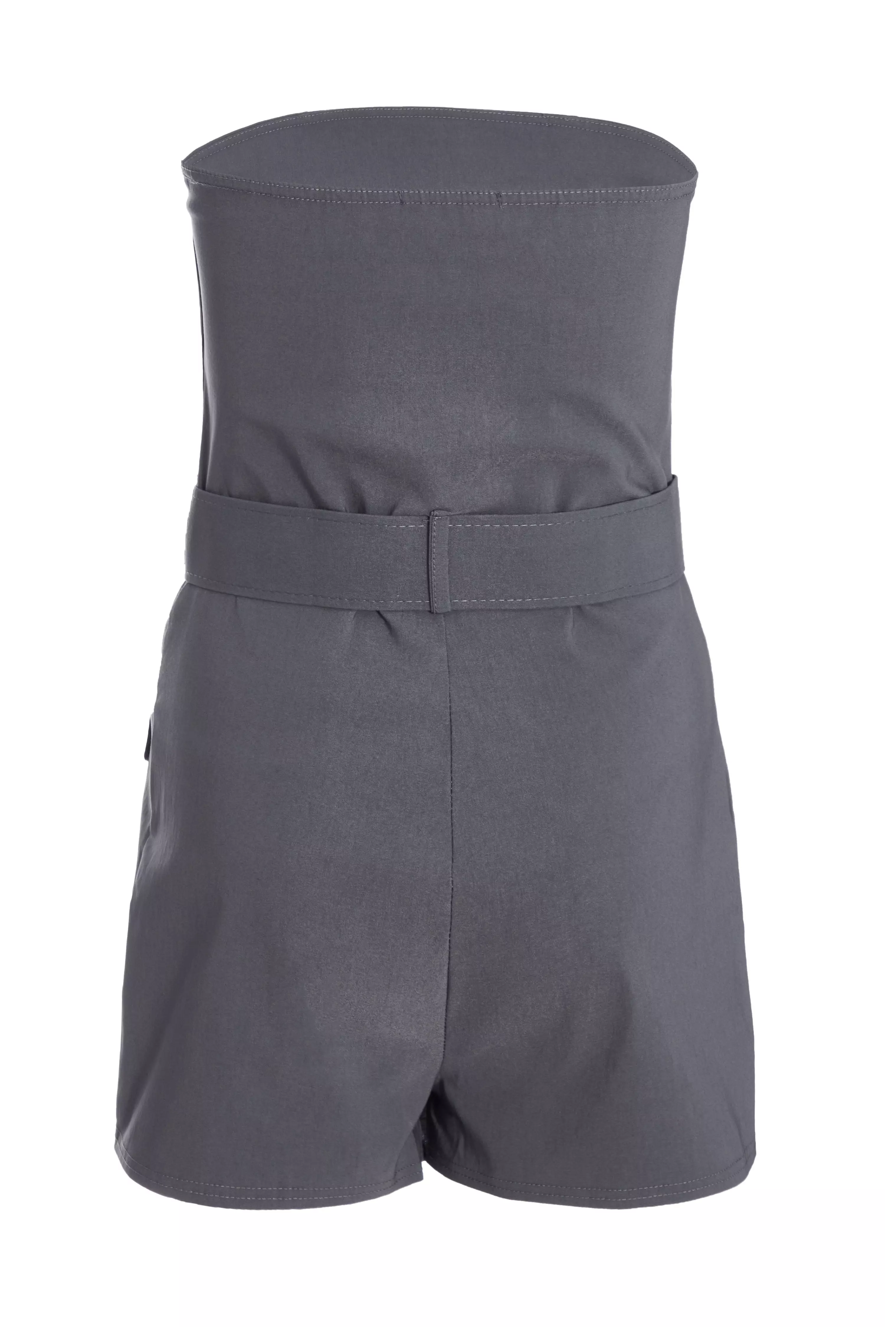 Dark Grey Bandeau Skort Playsuit