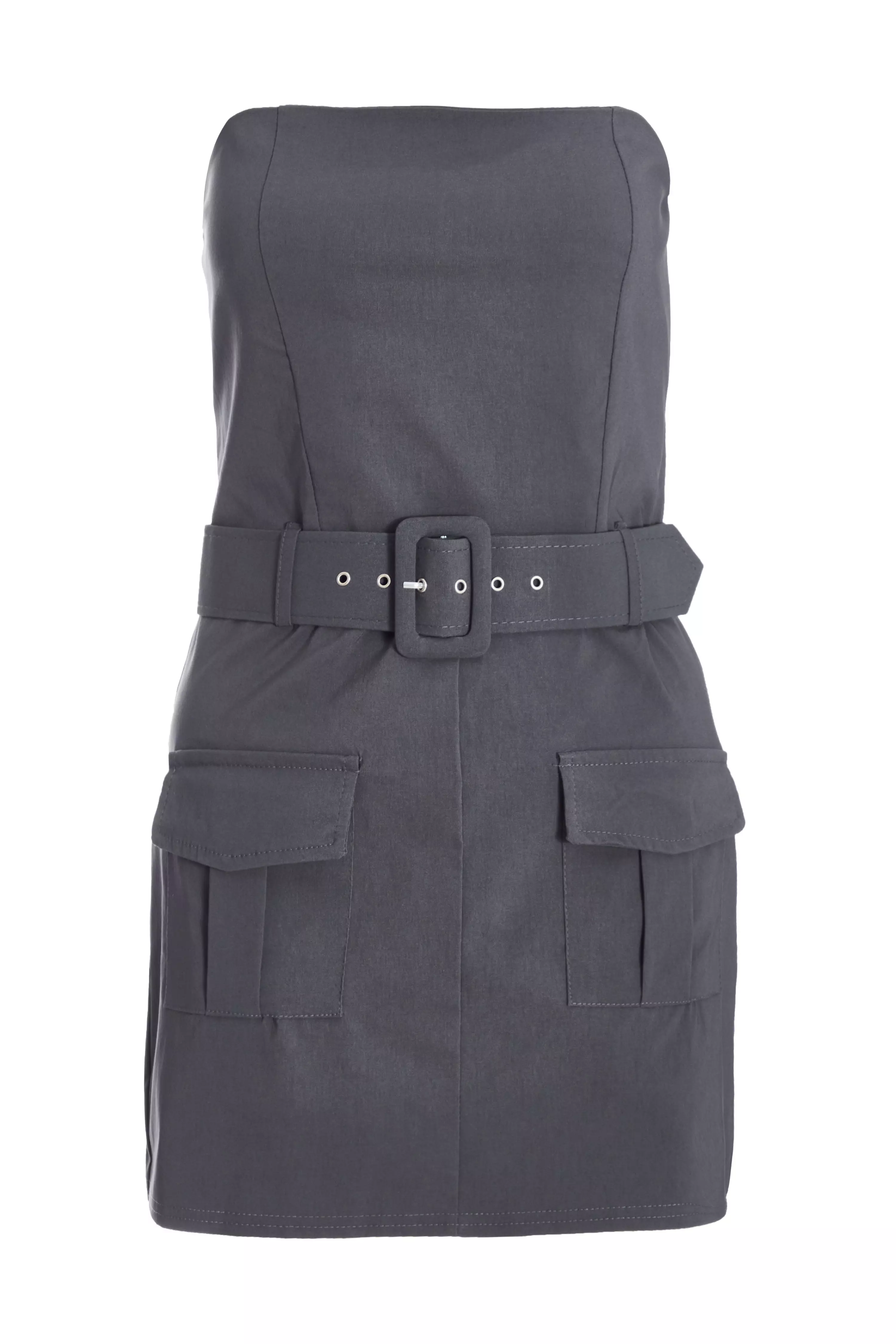 Dark Grey Bandeau Skort Playsuit