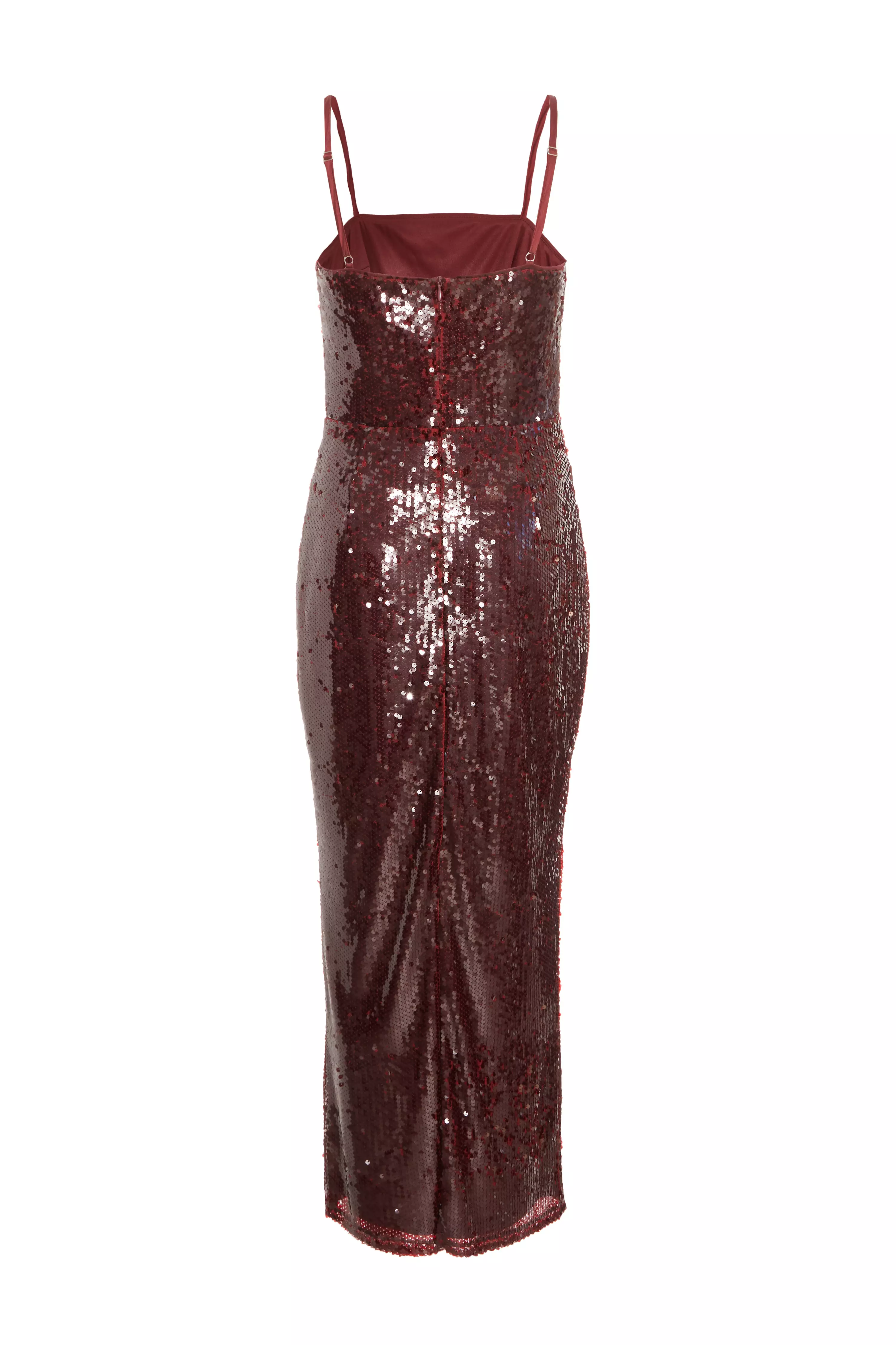 Petite Dark Red Sequin Midaxi Dress