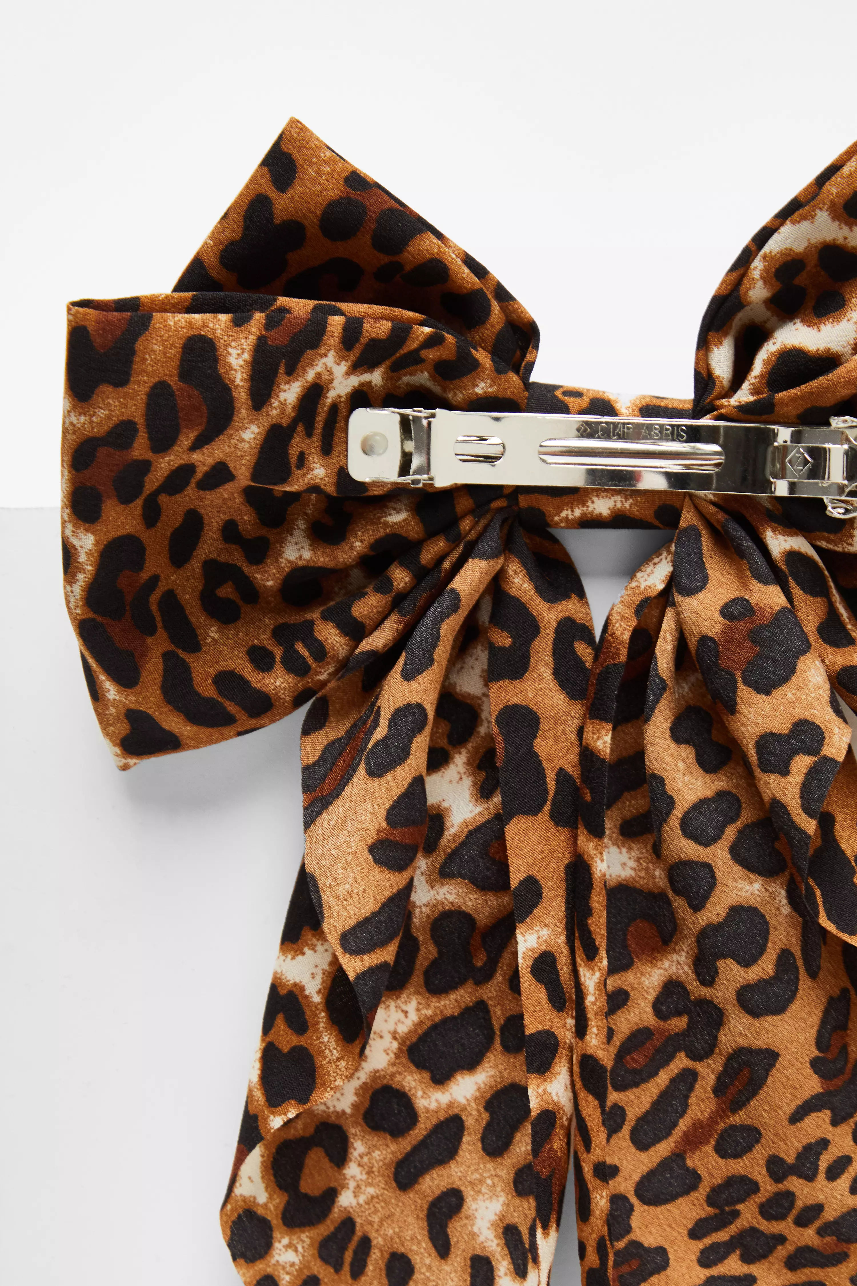 Large Satin Leopard Print Hair Bow