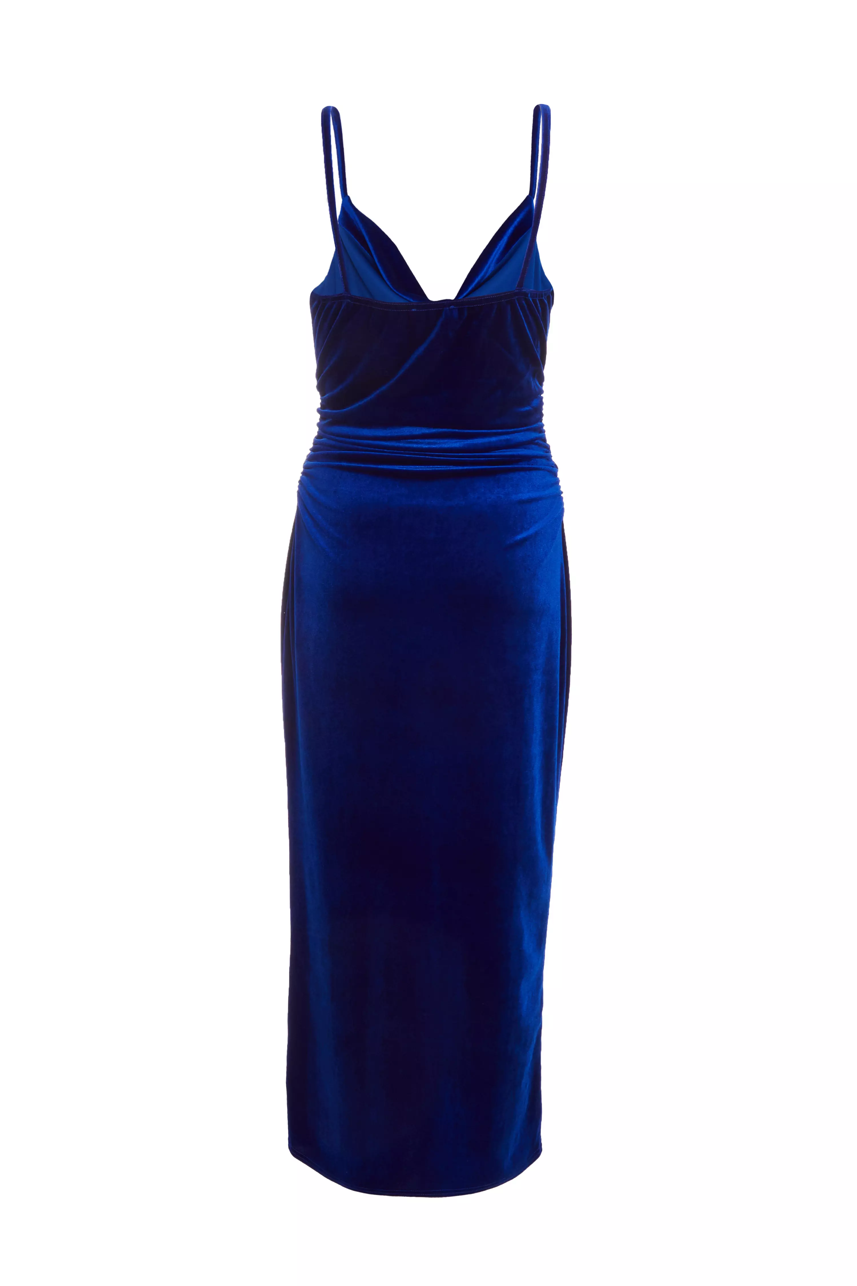 Royal Blue Velvet Midaxi Dress