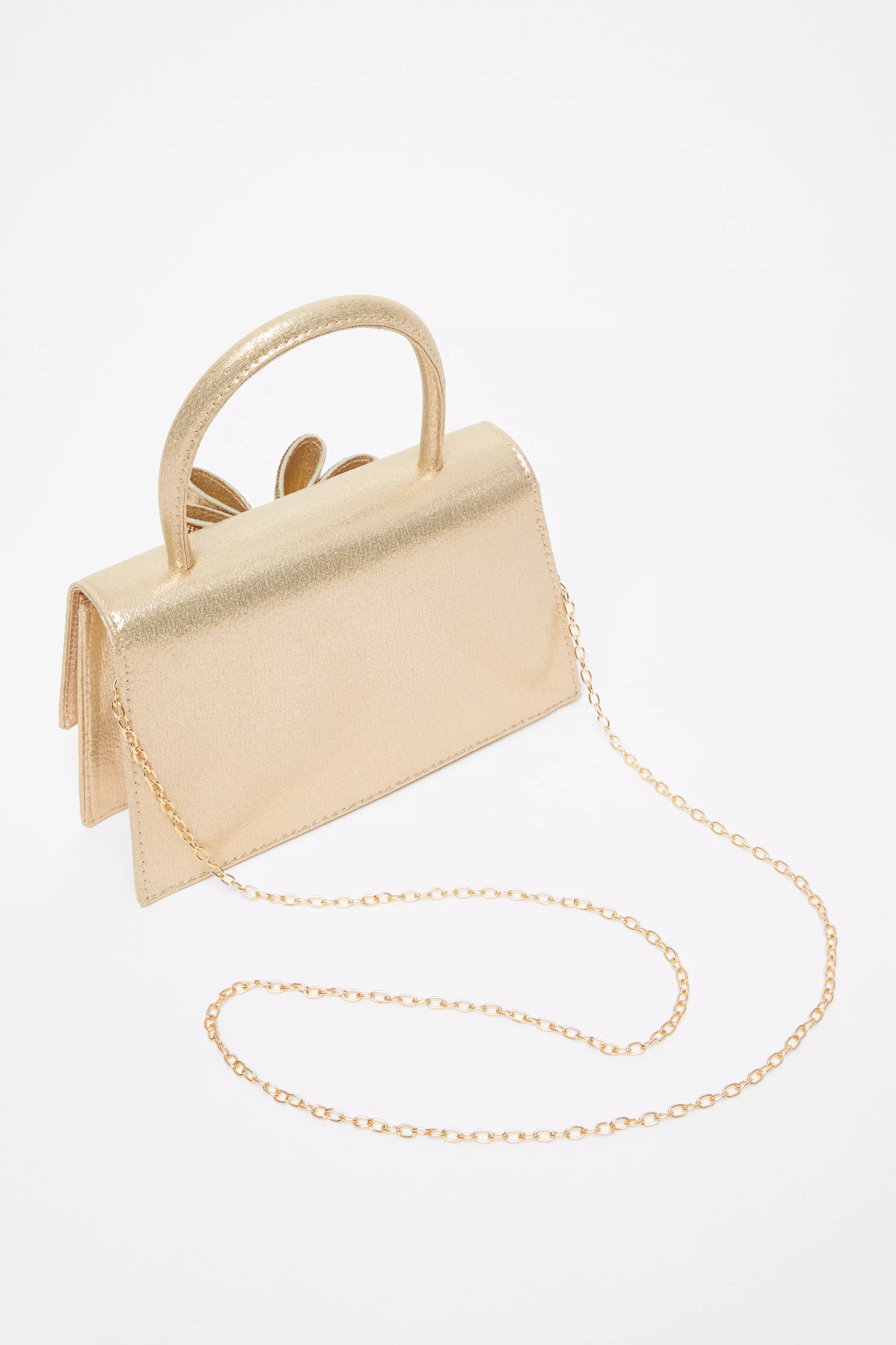 Gold Diamante Bow Bag