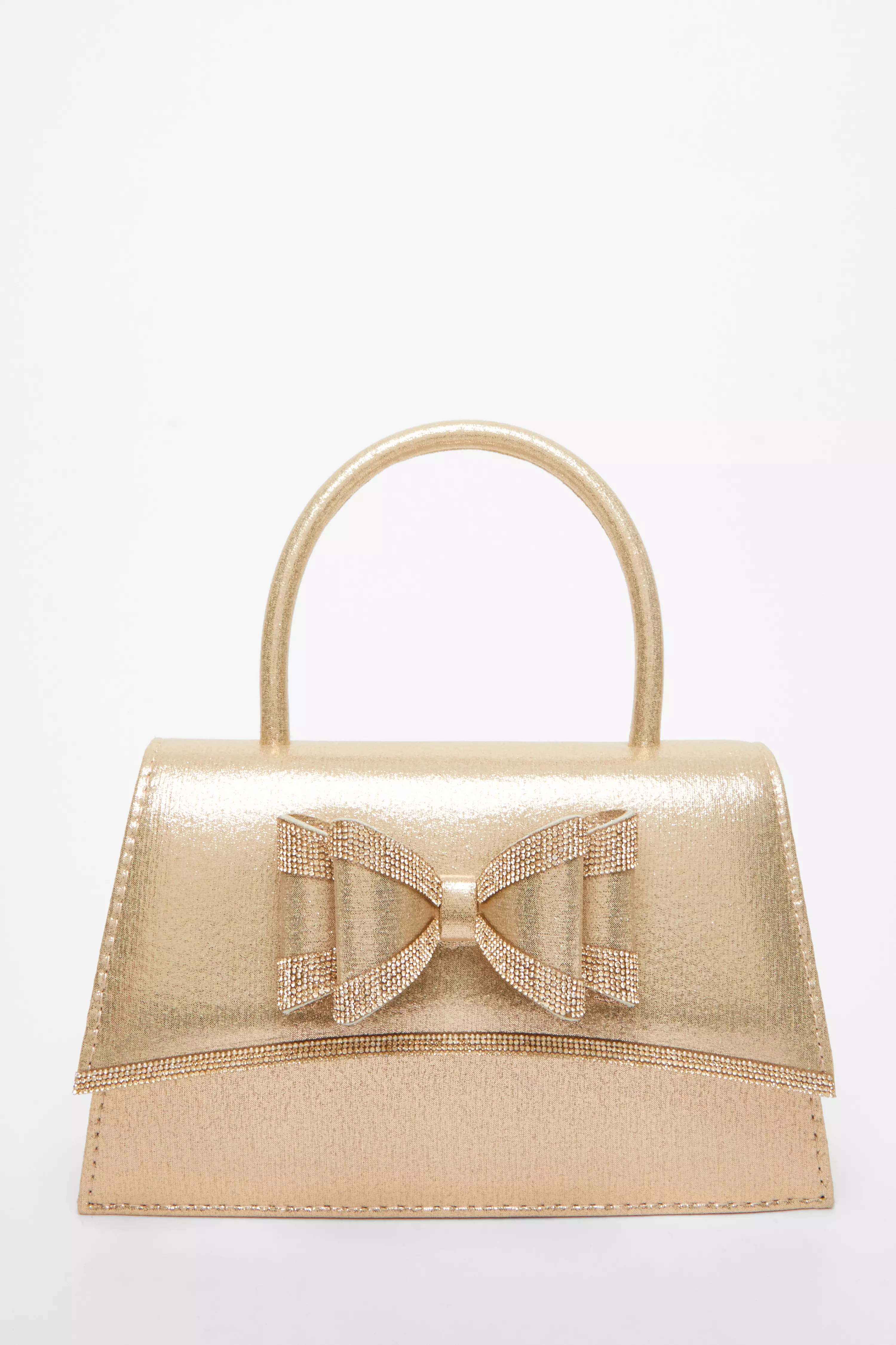 Gold Diamante Bow Bag