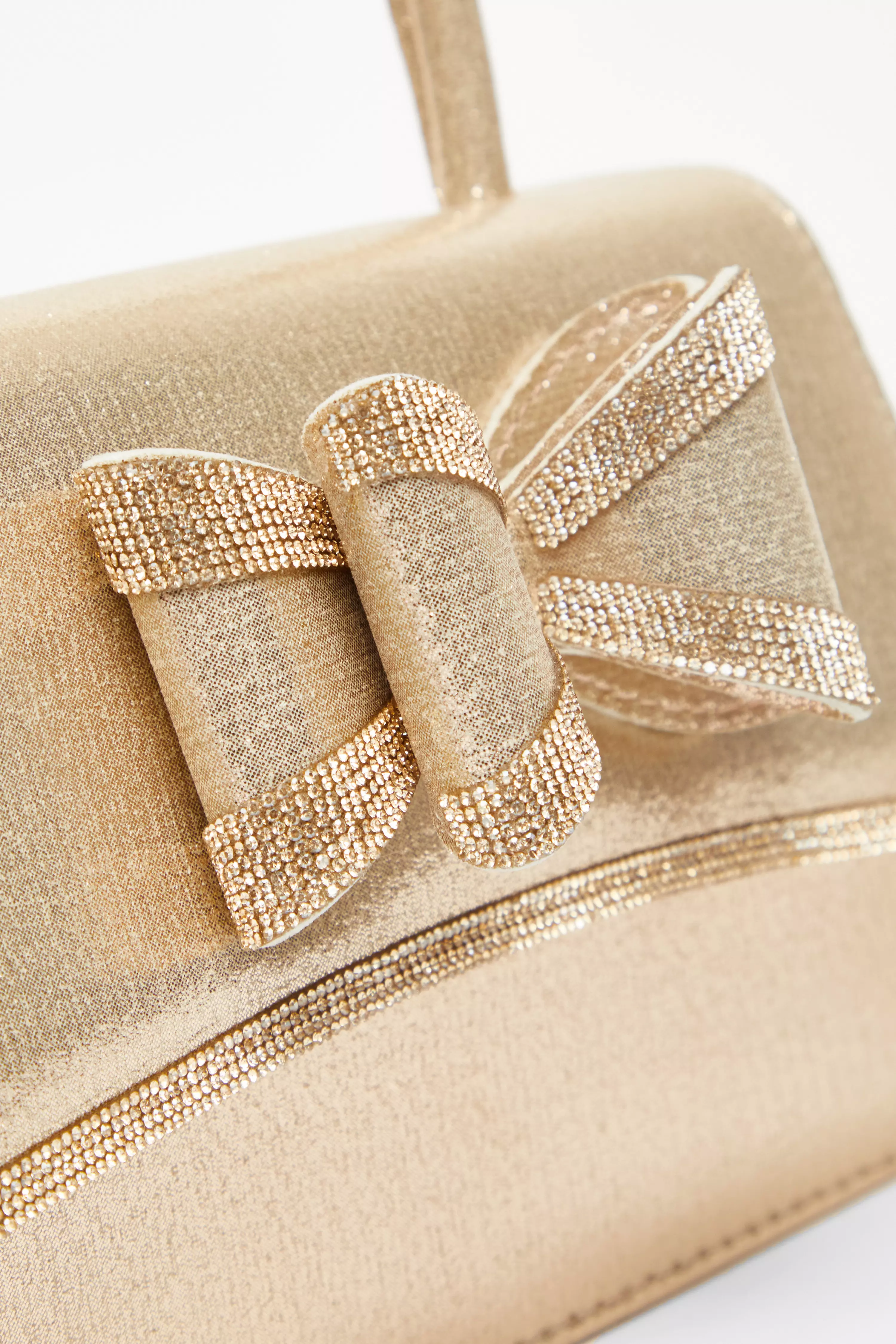 Gold Diamante Bow Bag