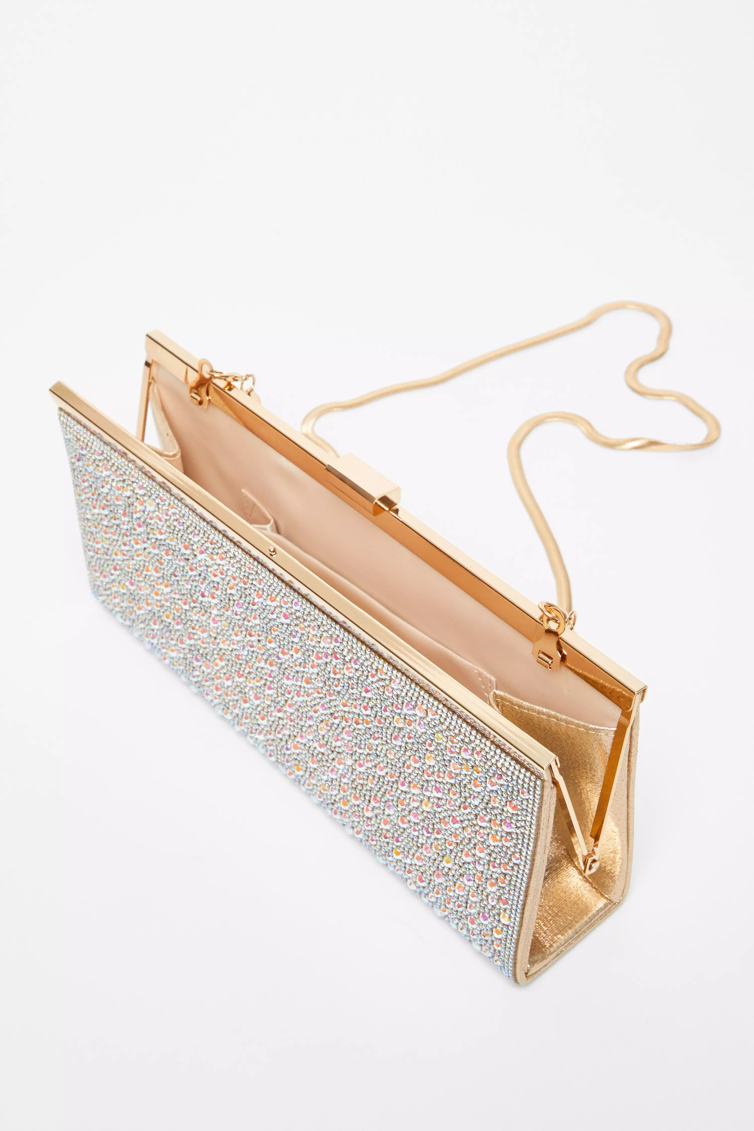 Gold Embellished Long Clutch 