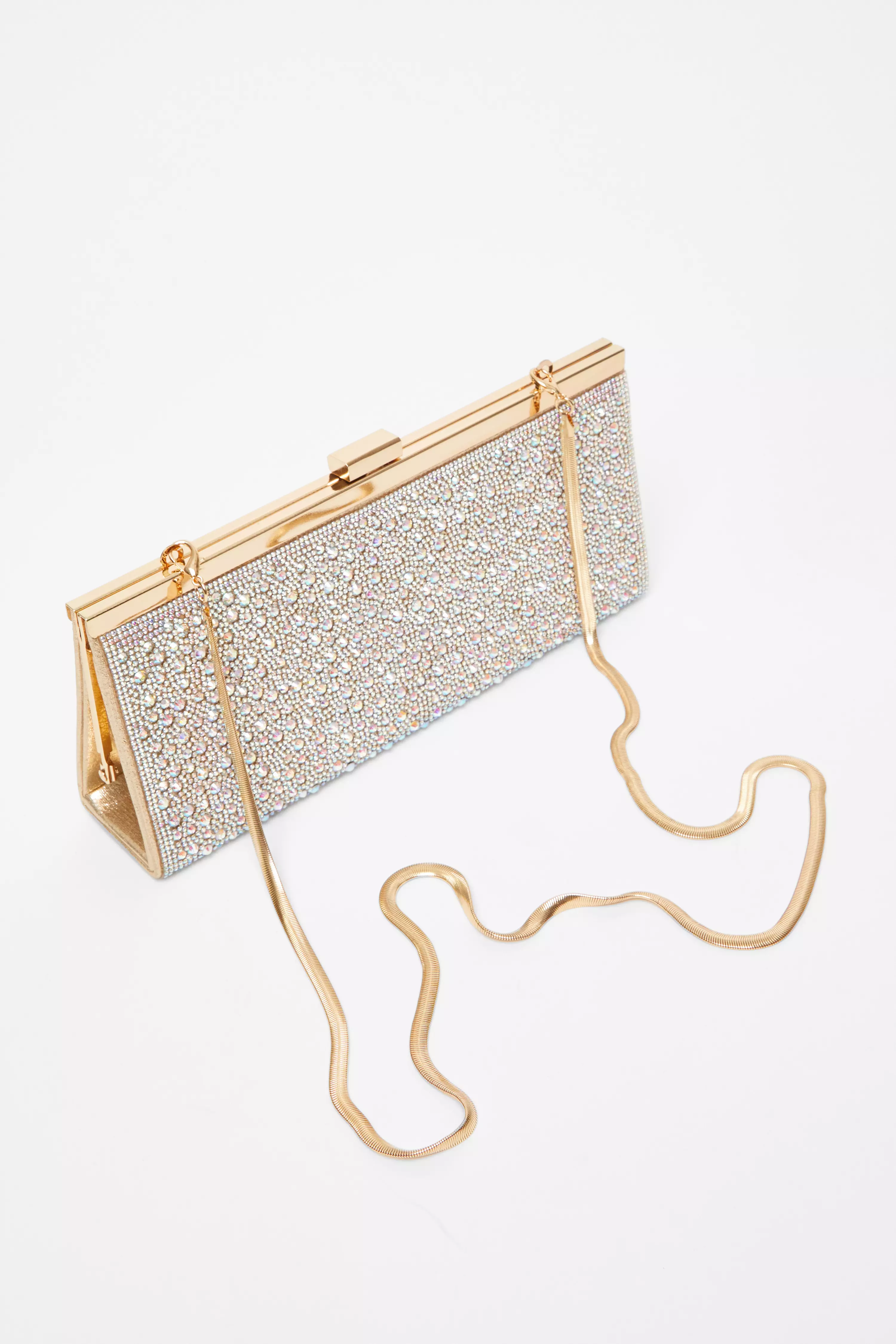 Gold Embellished Long Clutch 