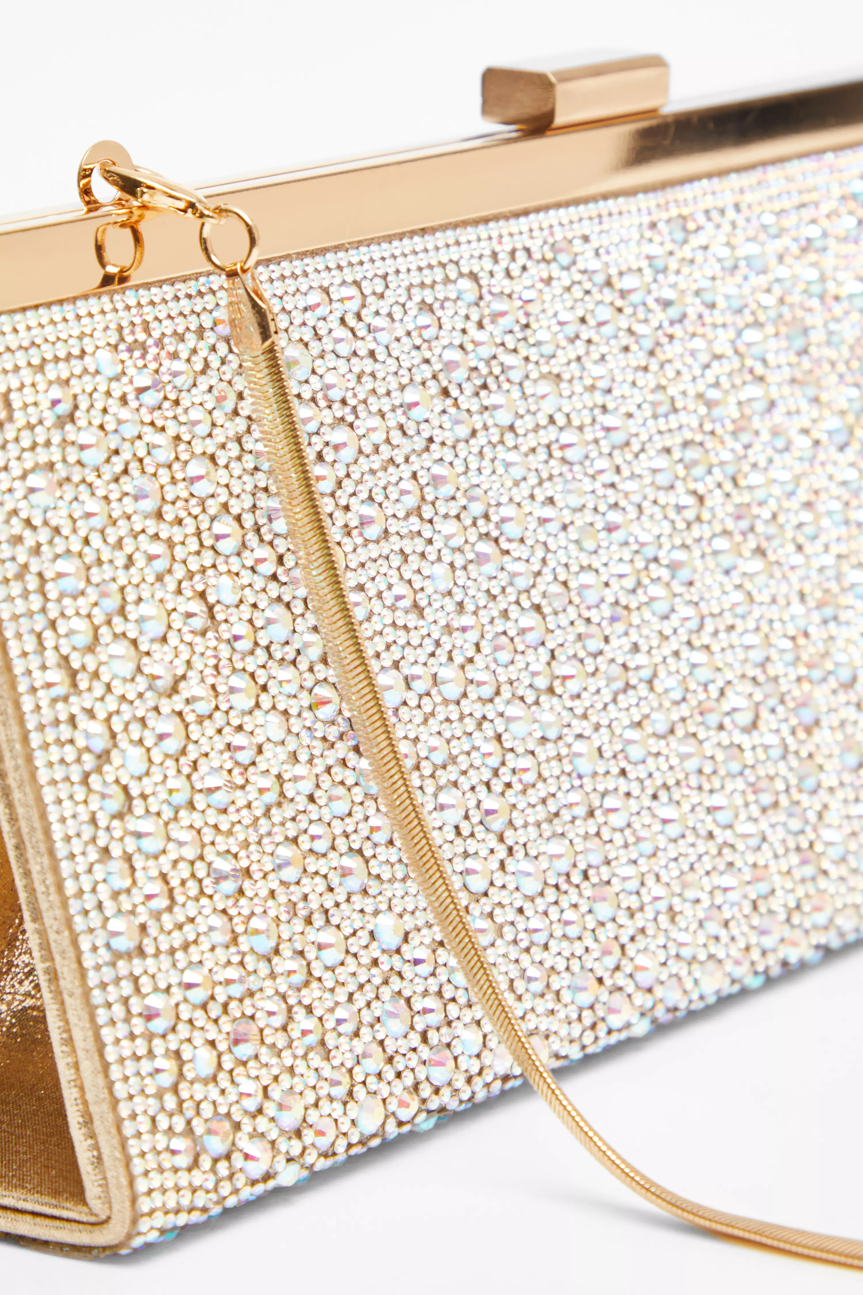 Gold Embellished Long Clutch 