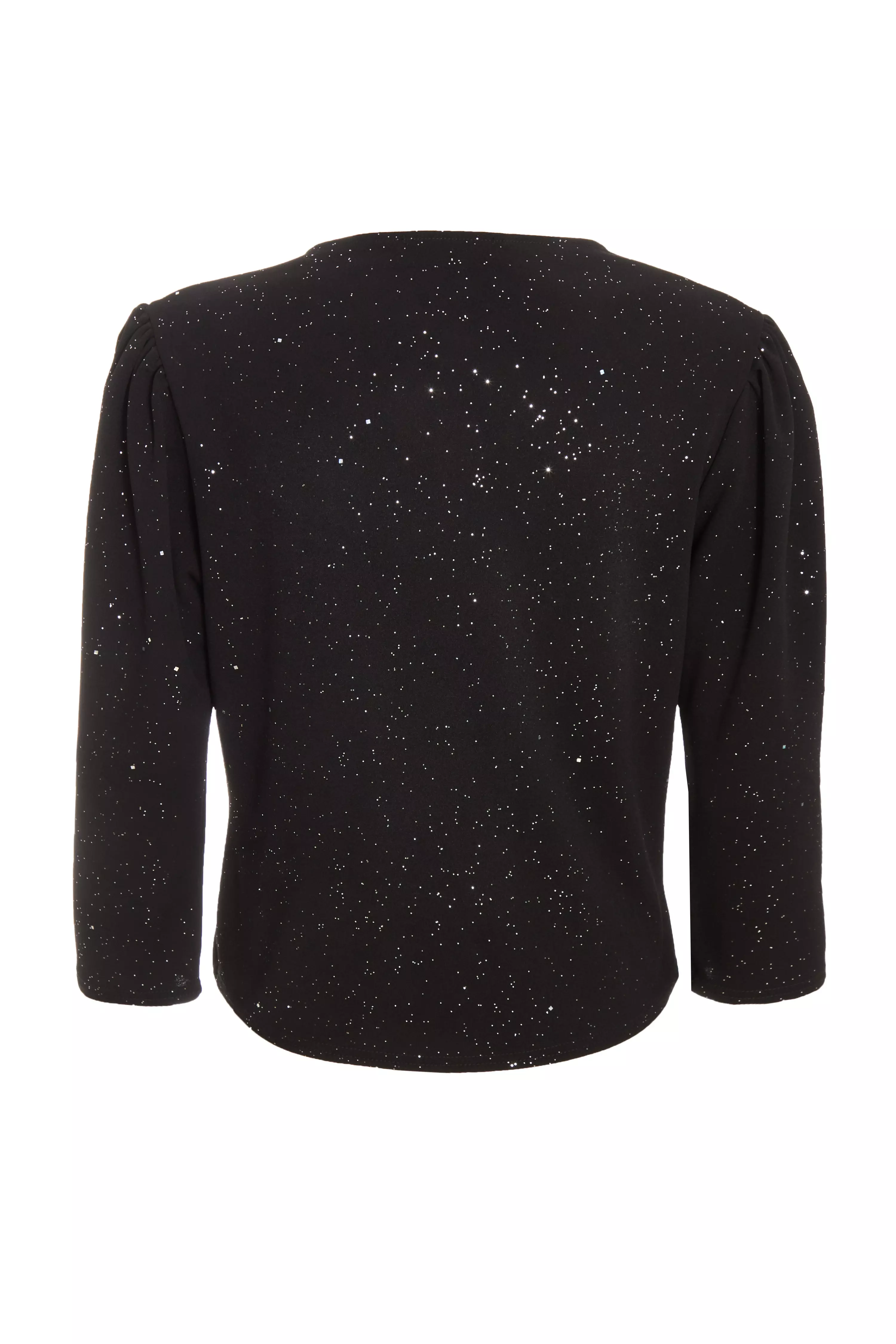 Black Glitter Cropped Jacket