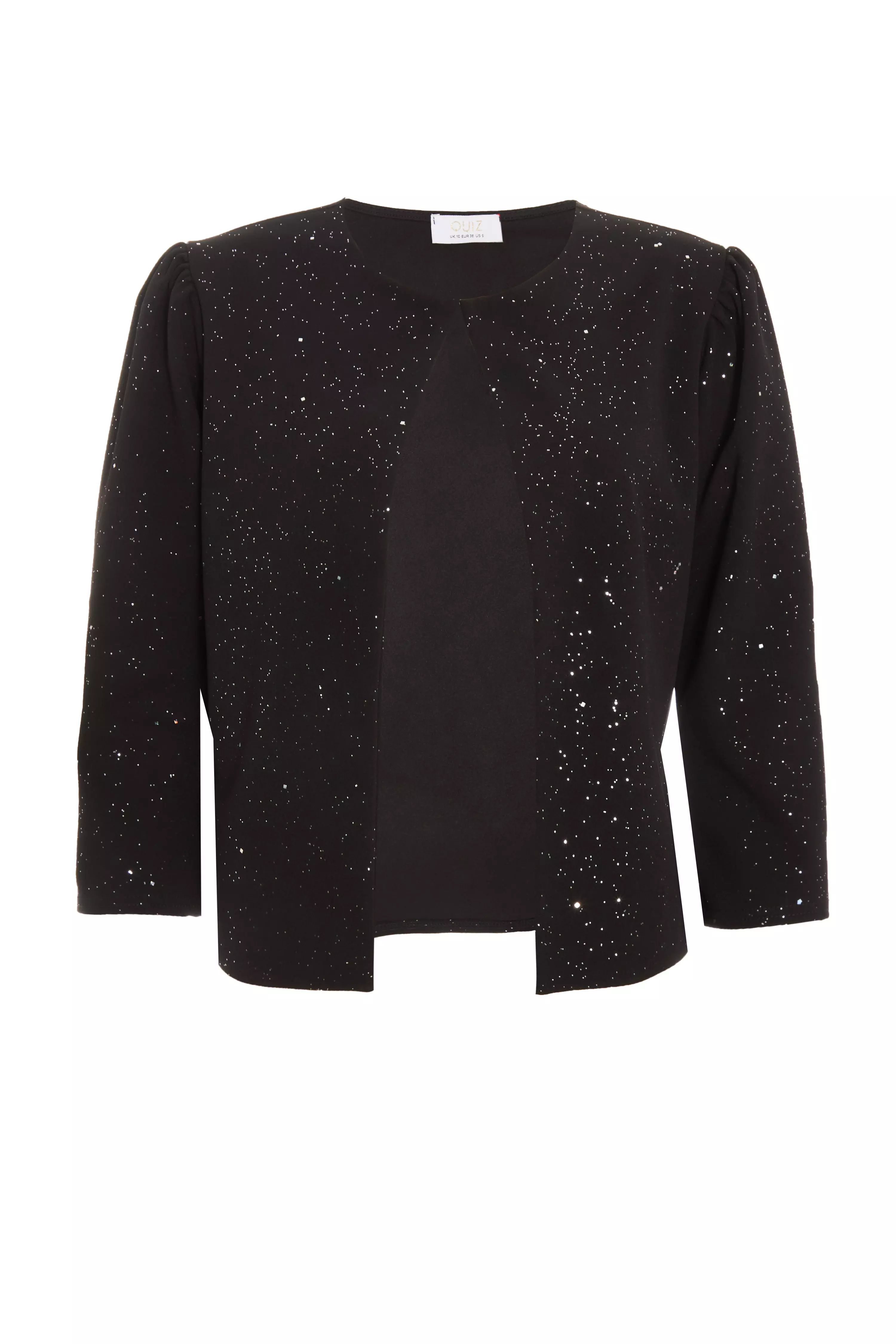 Black Glitter Cropped Jacket