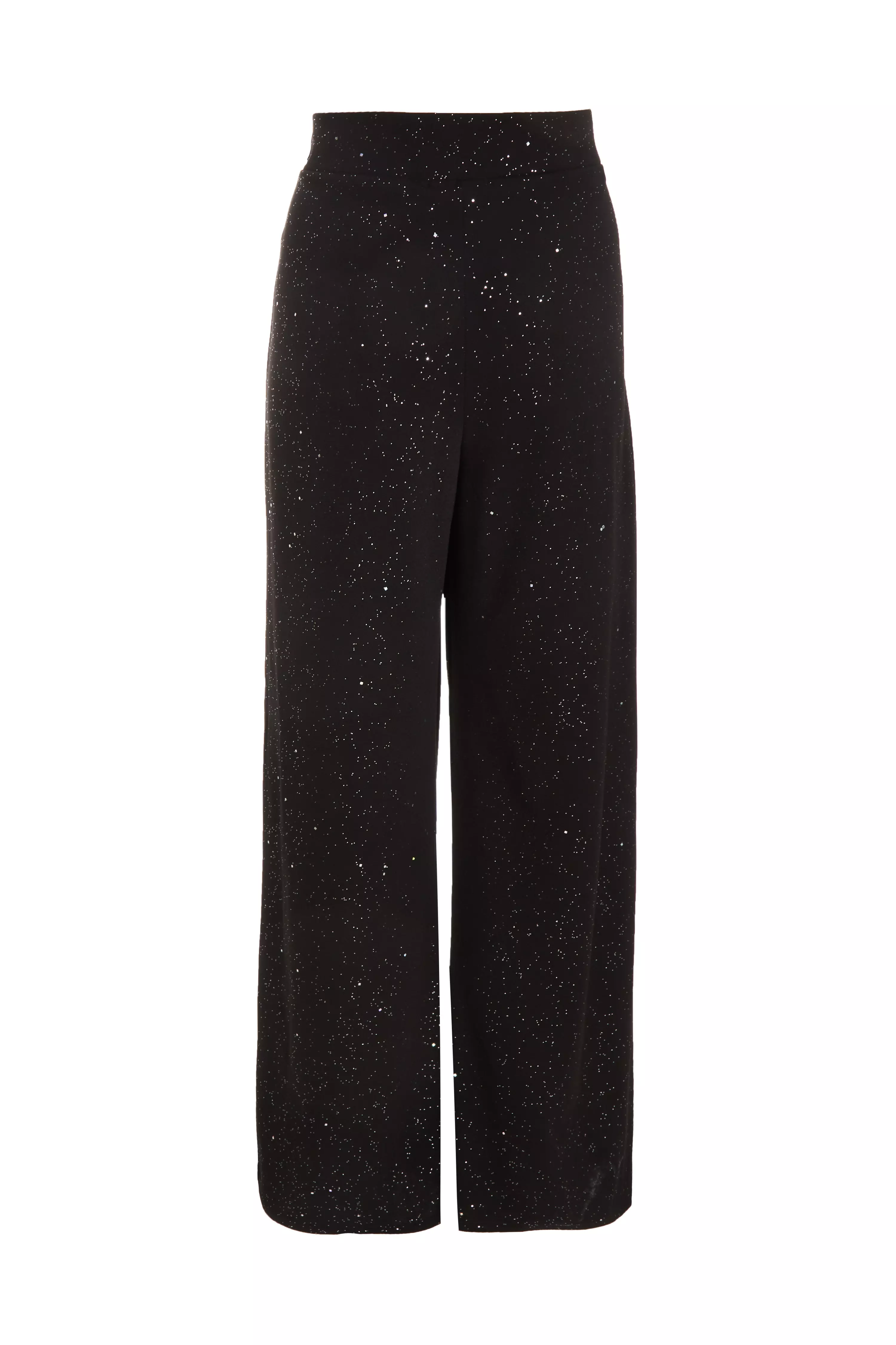 Black Glitter Palazzo Trousers