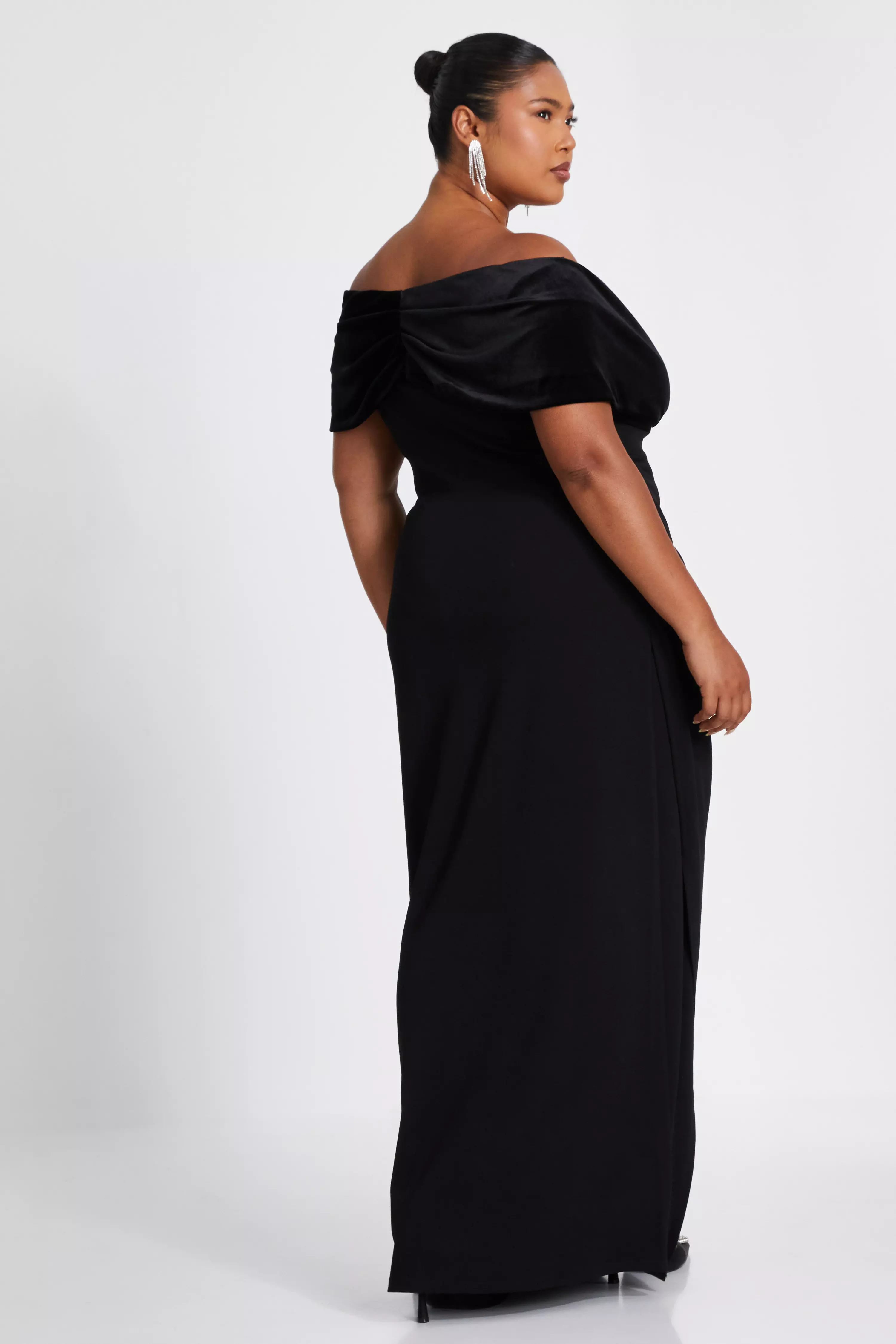 Curve Black Bardot Maxi Dress