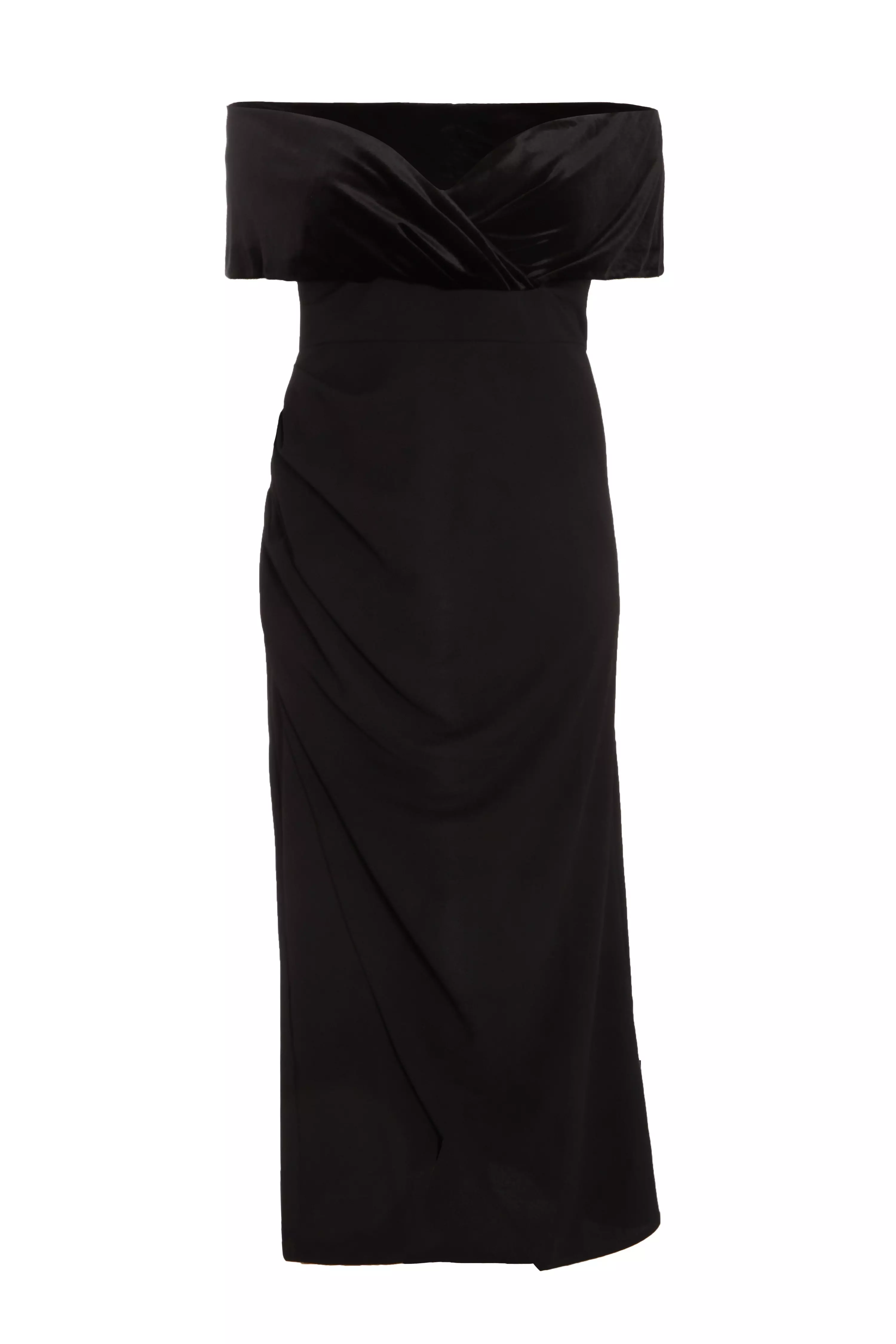 Curve Black Bardot Maxi Dress