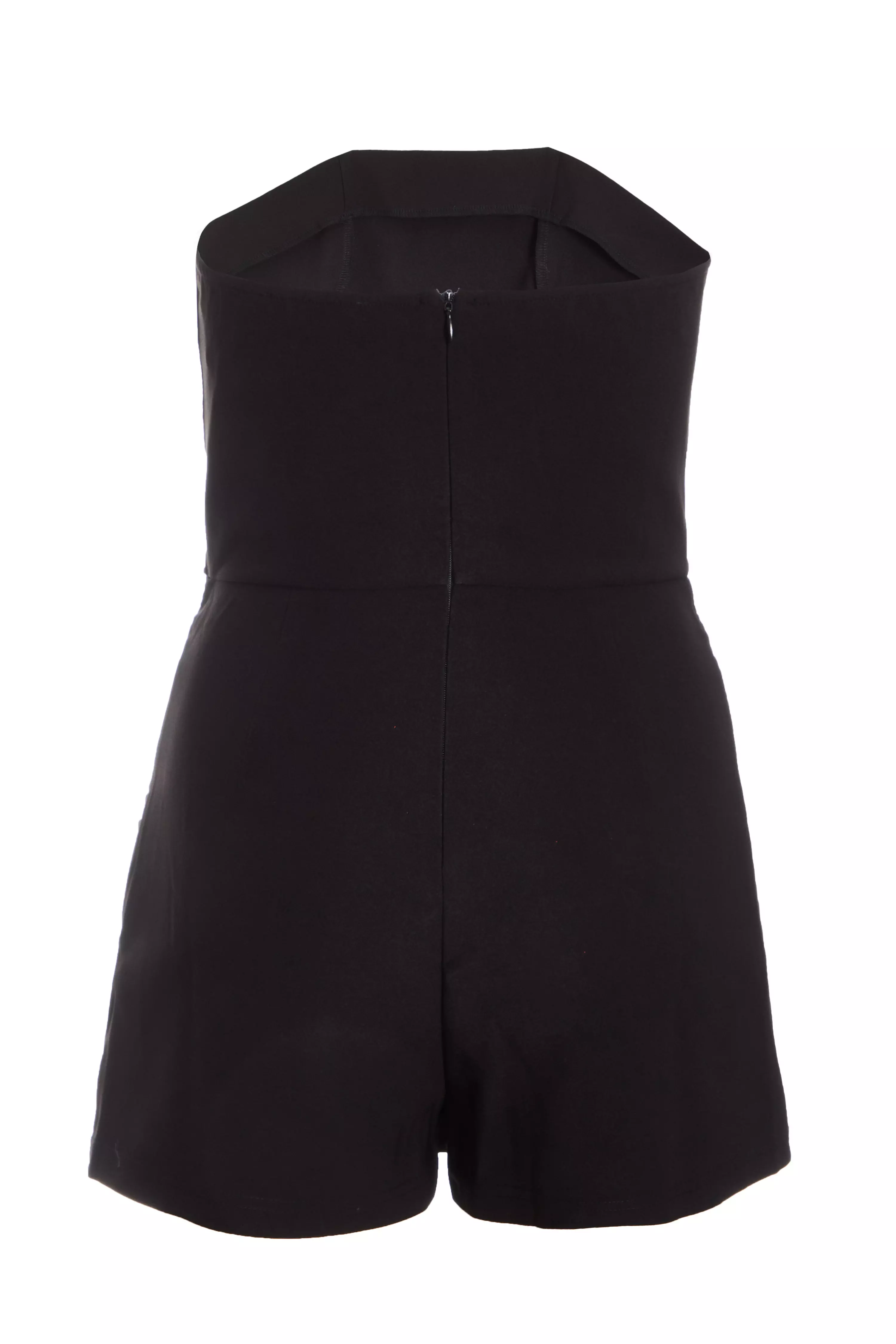 Black Triple Belted Bandeau Playsuit