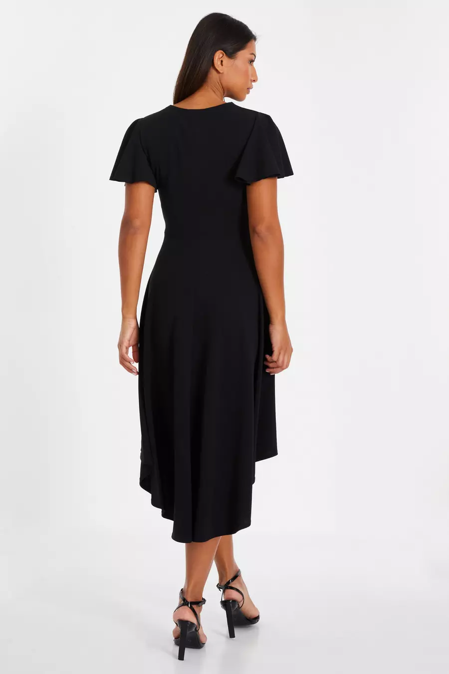 Quiz black dip hem dress hotsell