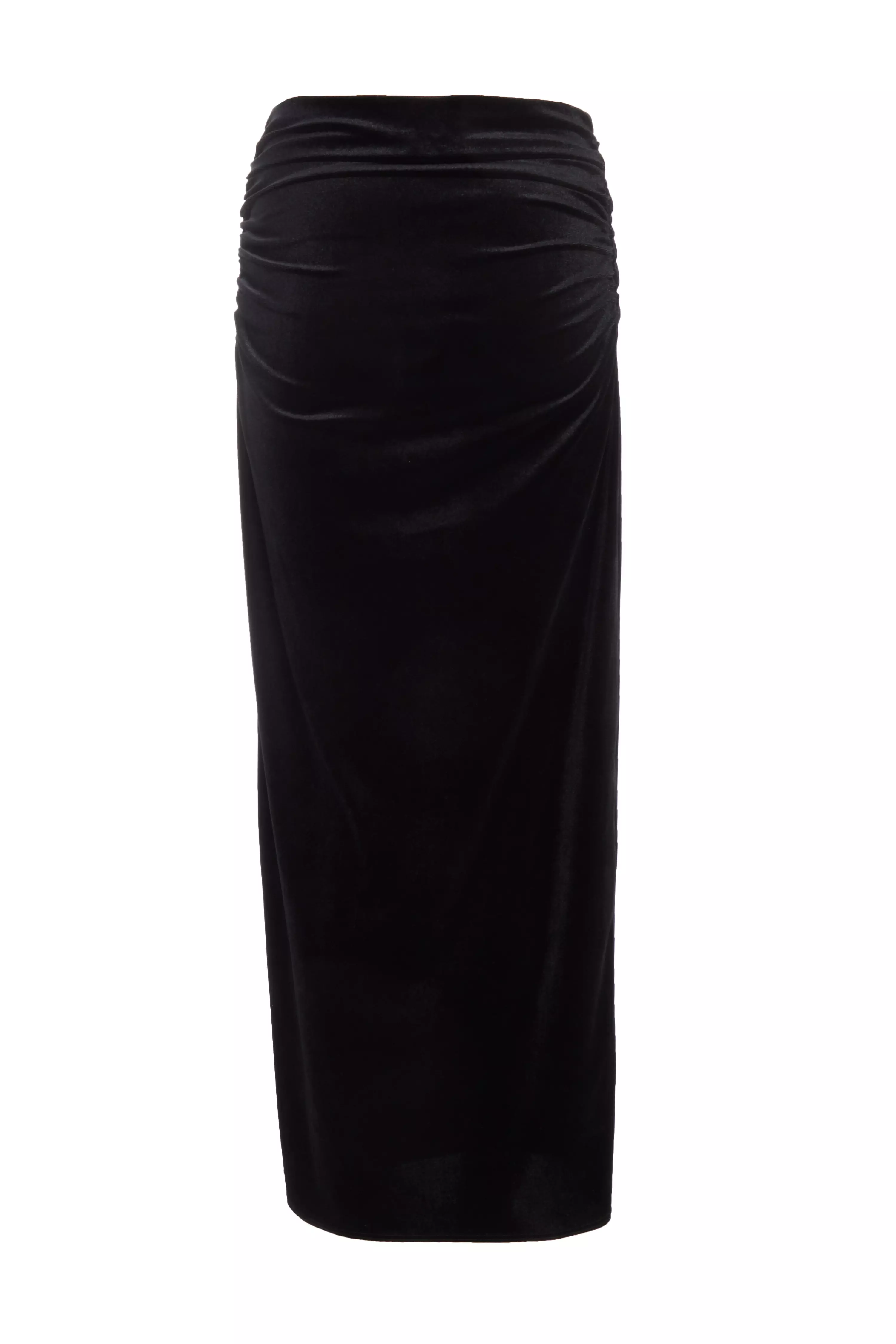 Black Velvet Maxi Skirt