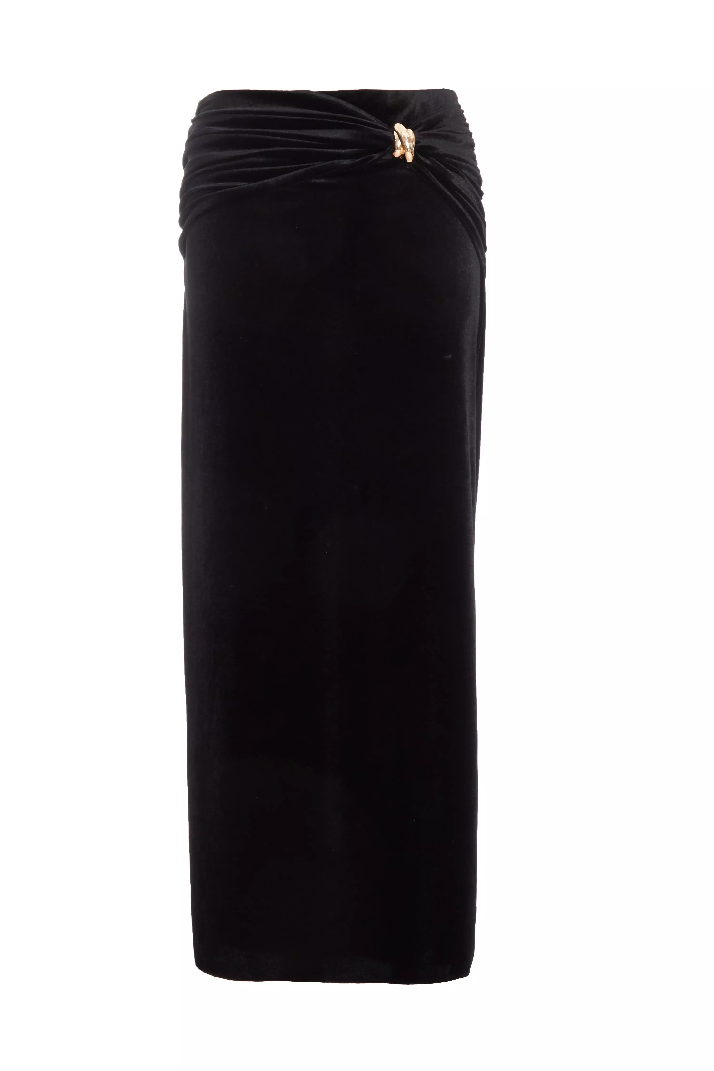 Black Velvet Maxi Skirt